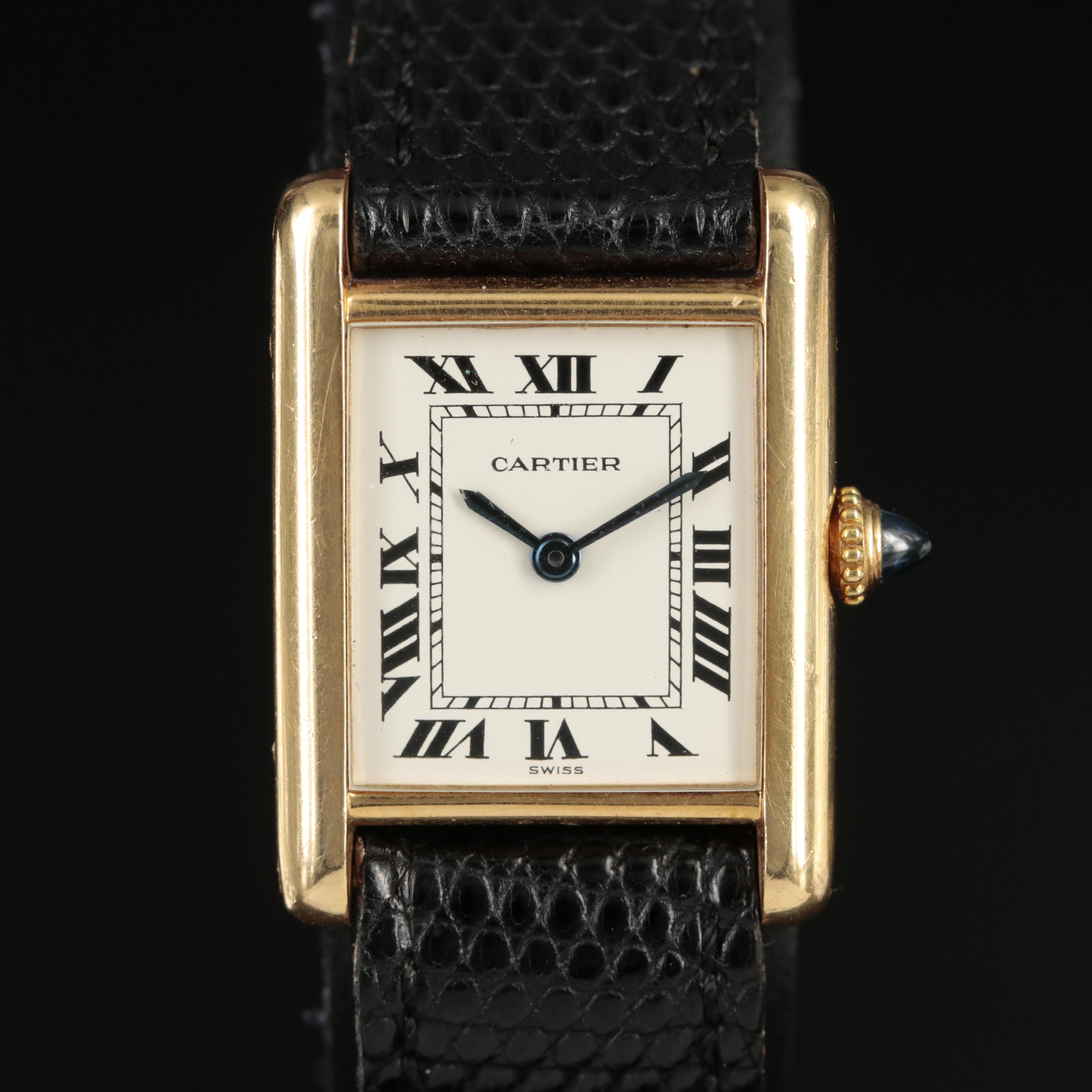 Cartier 18K Tank Stem Wind Watch
