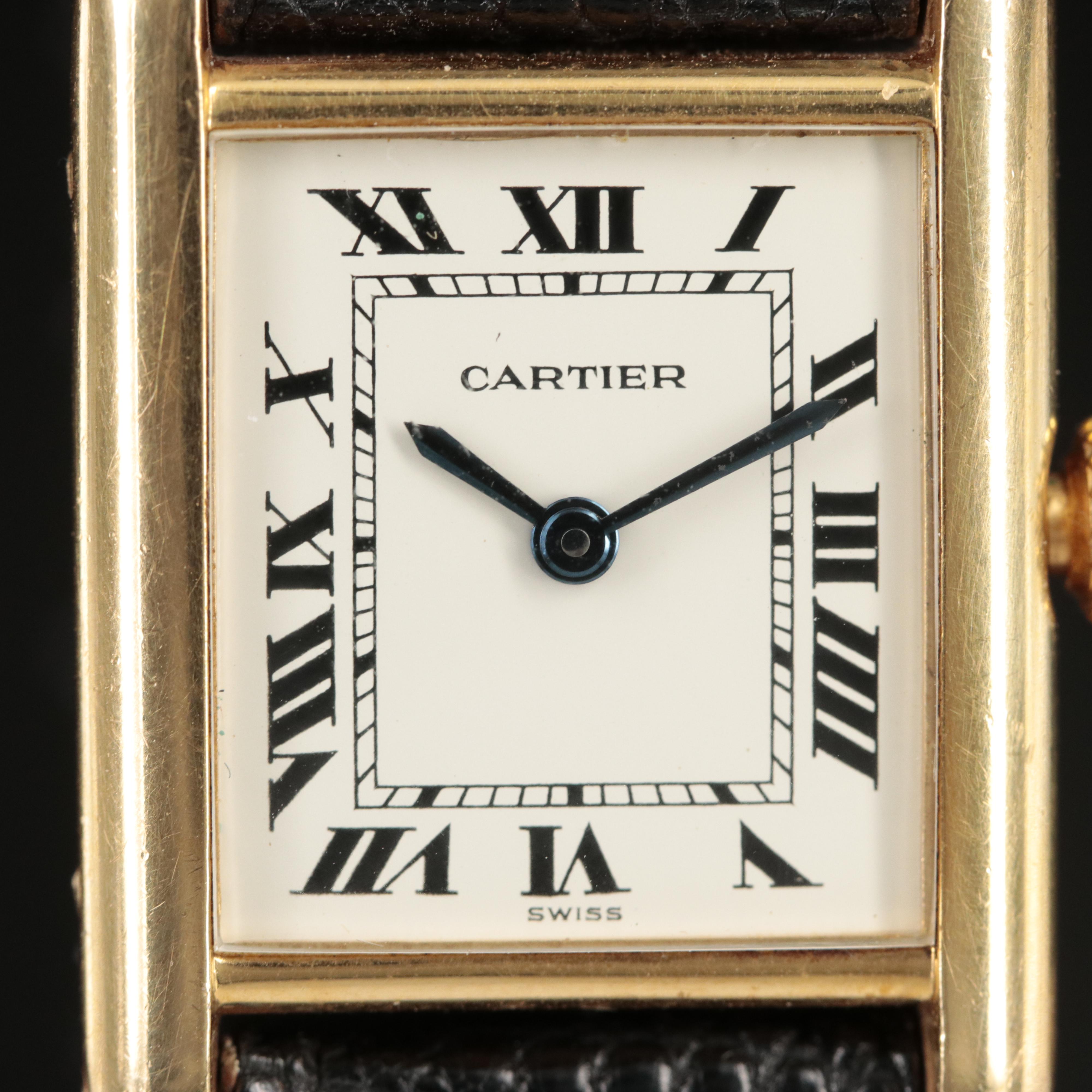 Cartier 18K Tank Stem Wind Watch