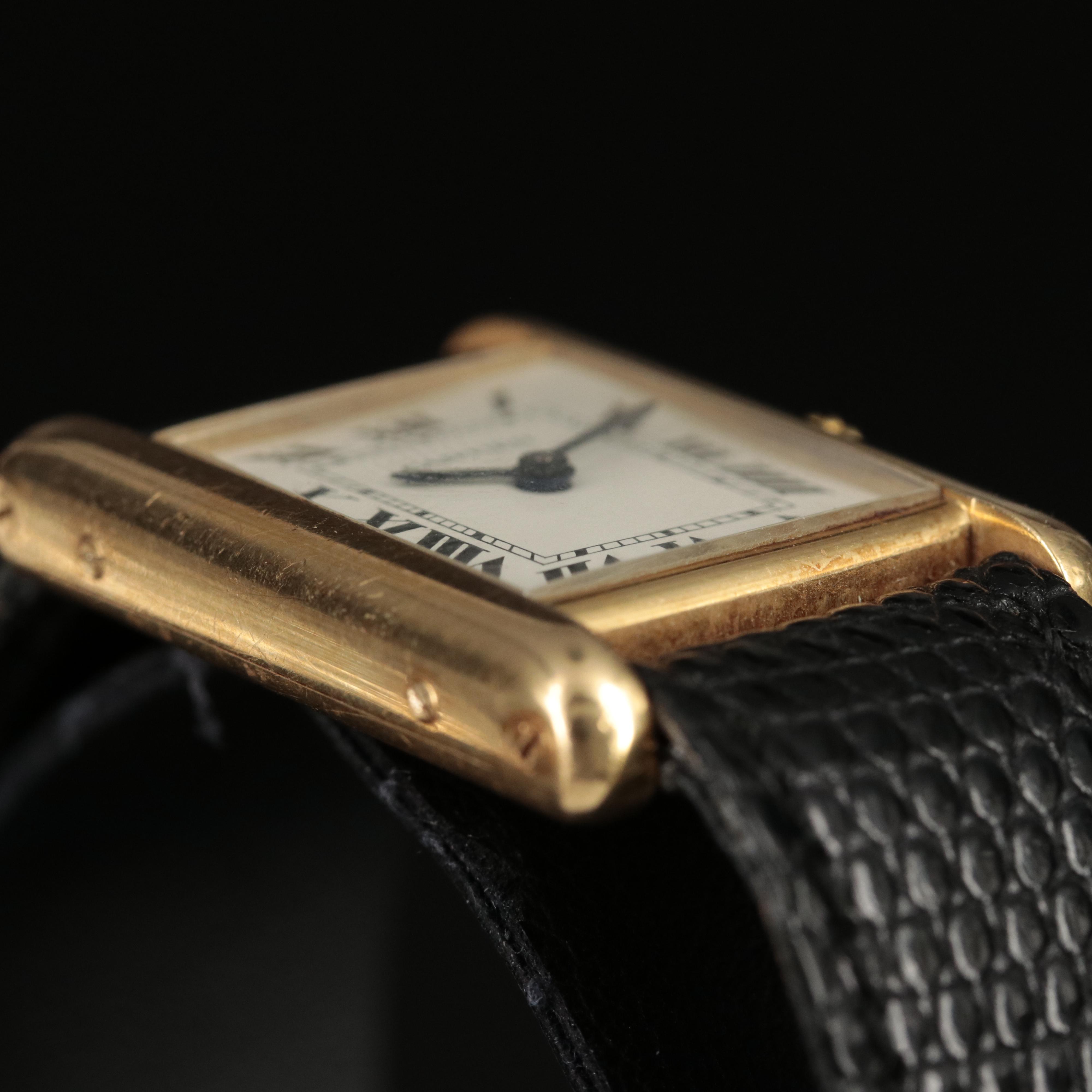 Cartier 18K Tank Stem Wind Watch