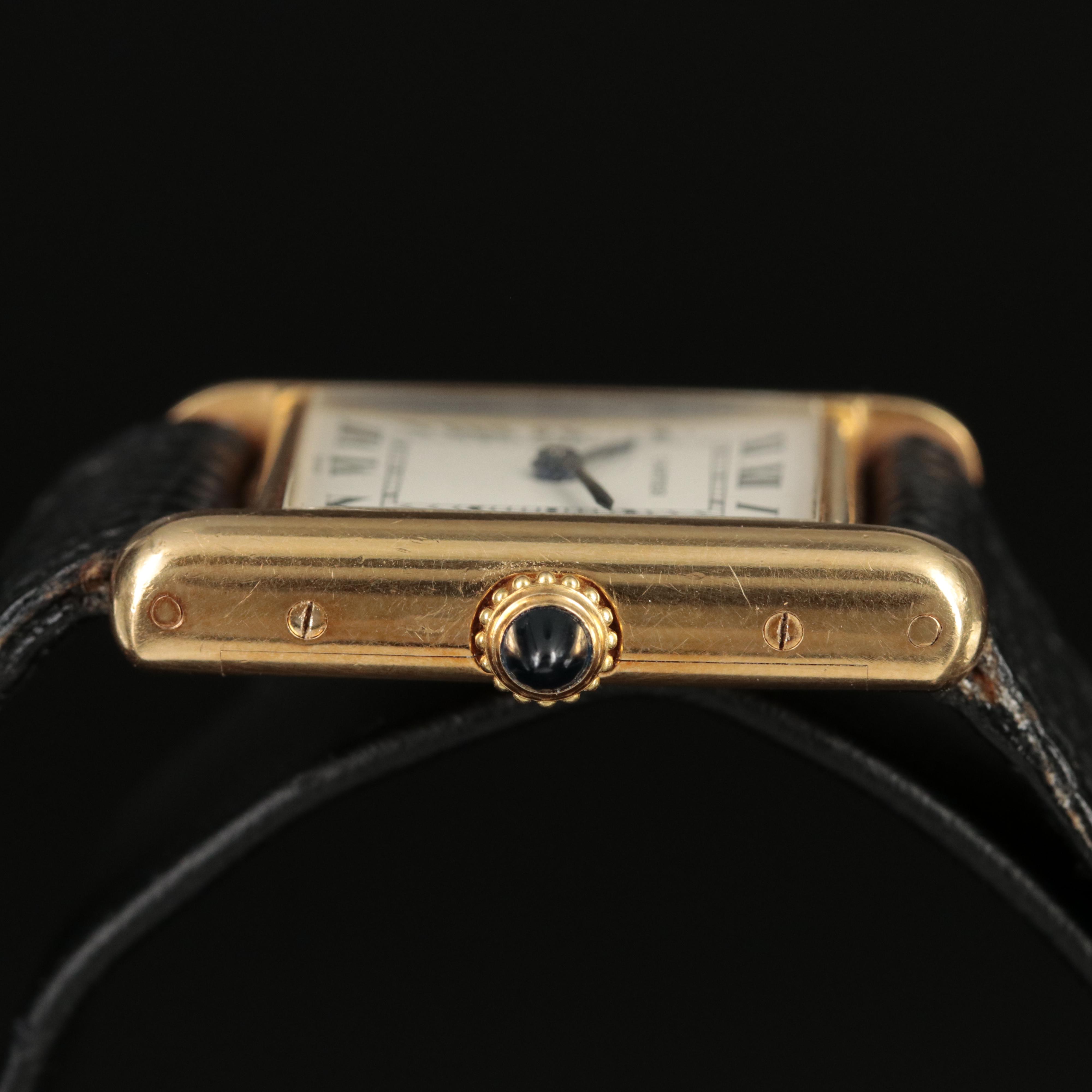 Cartier 18K Tank Stem Wind Watch