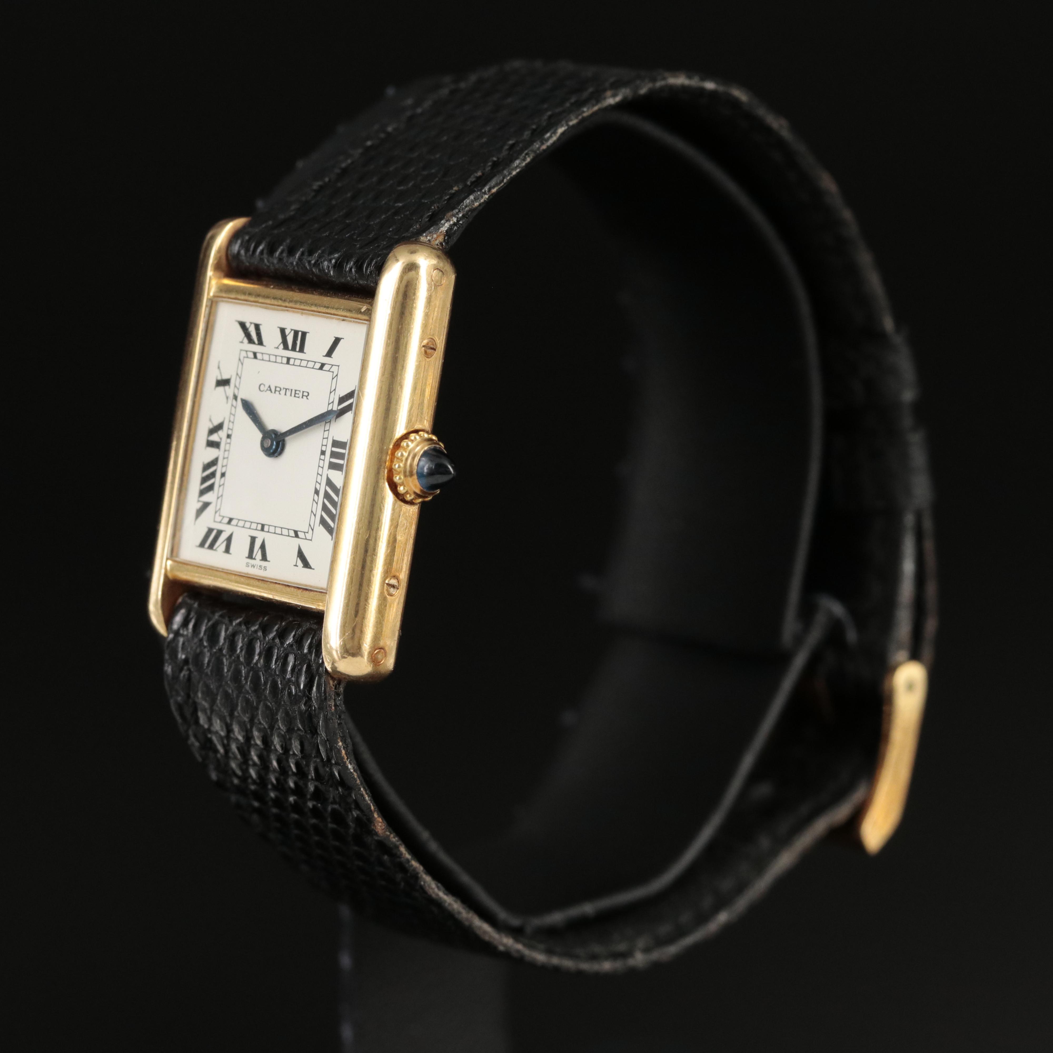 Cartier 18K Tank Stem Wind Watch