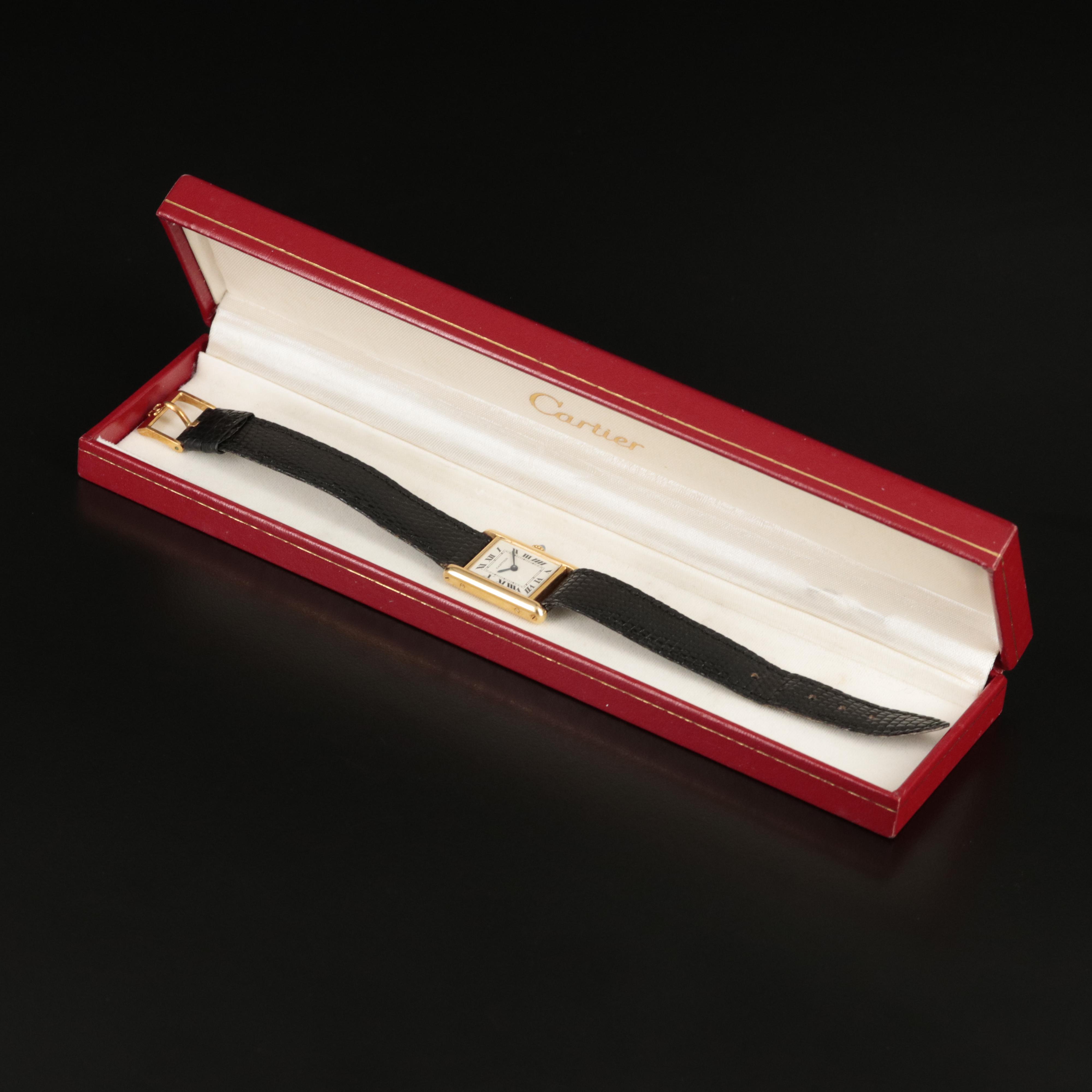 Cartier 18K Tank Stem Wind Watch