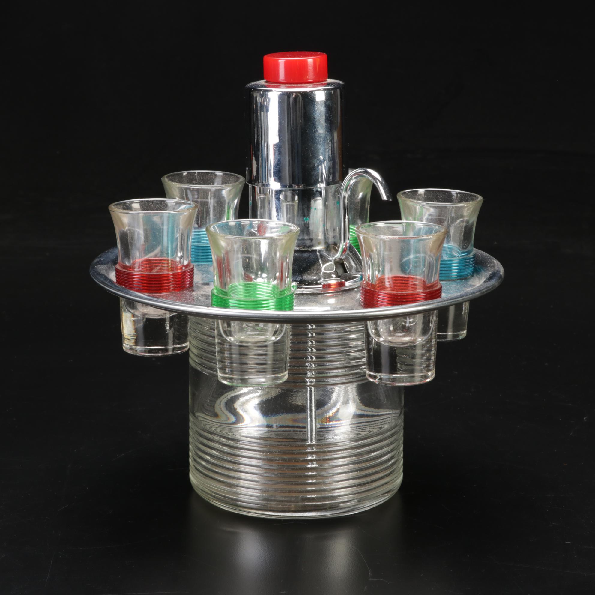 Park Sherman Streamline Modern Shot Carousel with Bakelite and Other Glasses
