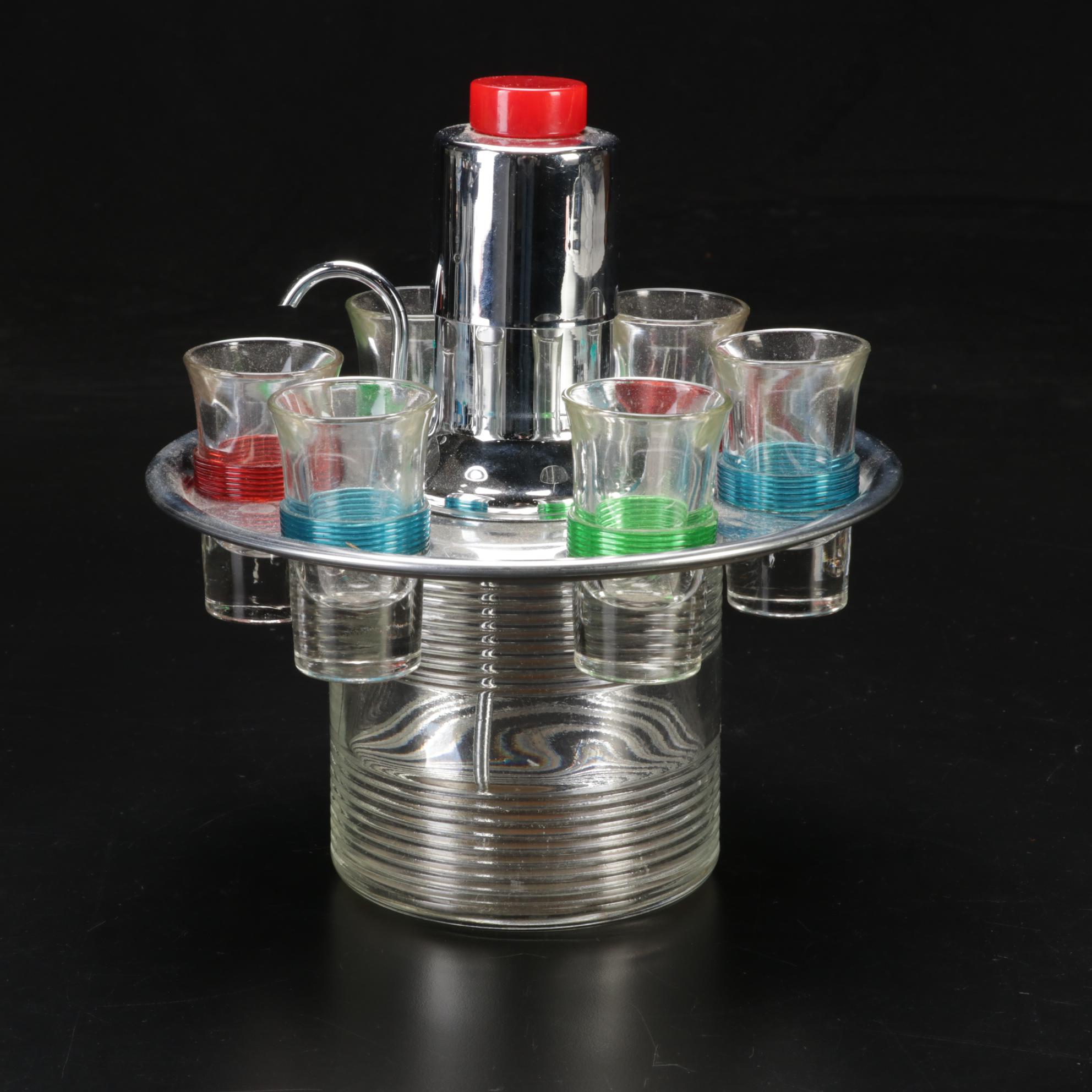 Park Sherman Streamline Modern Shot Carousel with Bakelite and Other Glasses
