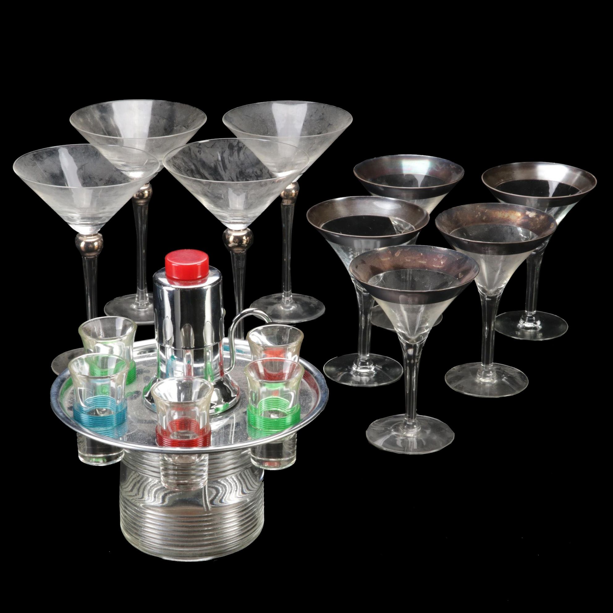 Park Sherman Streamline Modern Shot Carousel with Bakelite and Other Glasses