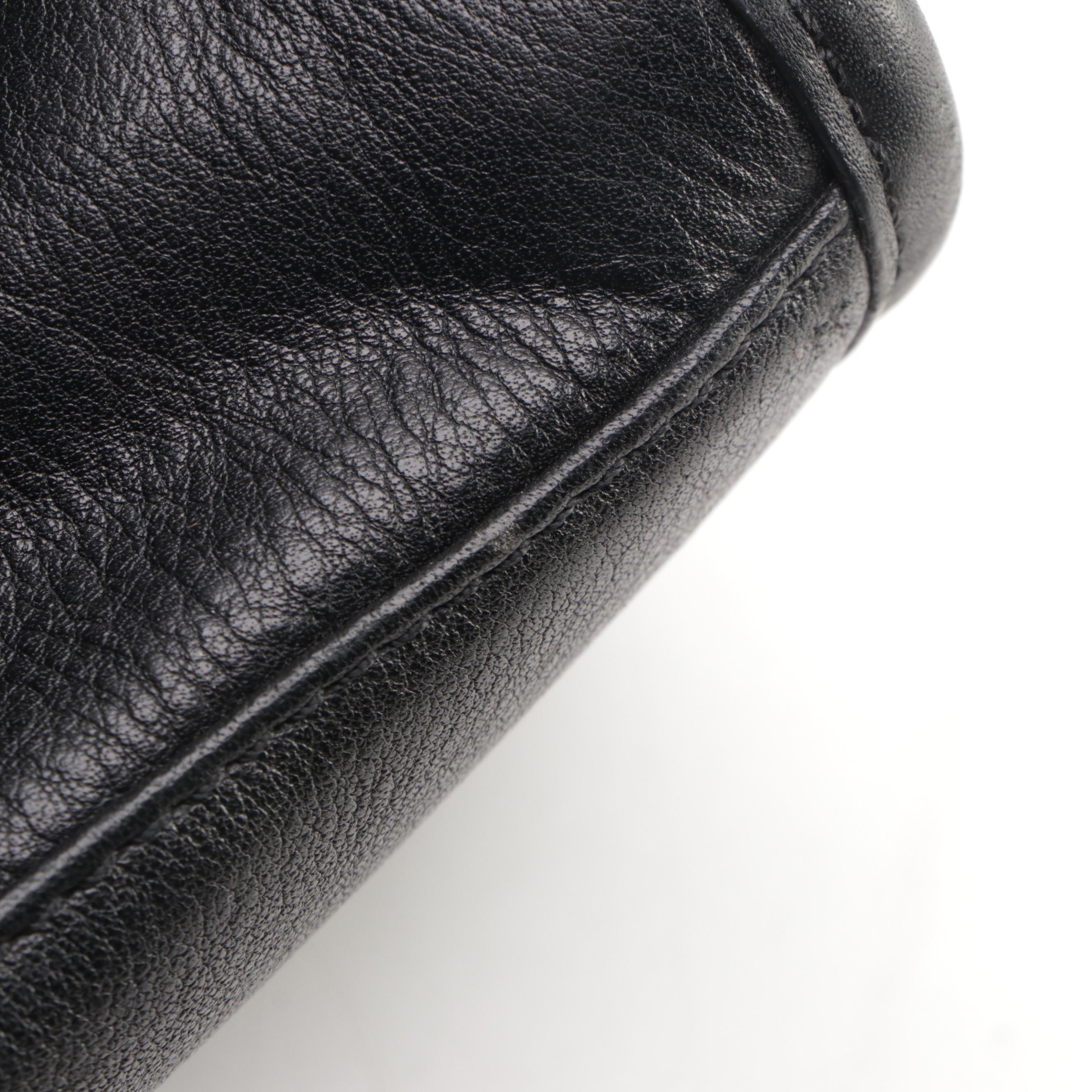 Tory Burch Zippered Tote Bag in Black Leather