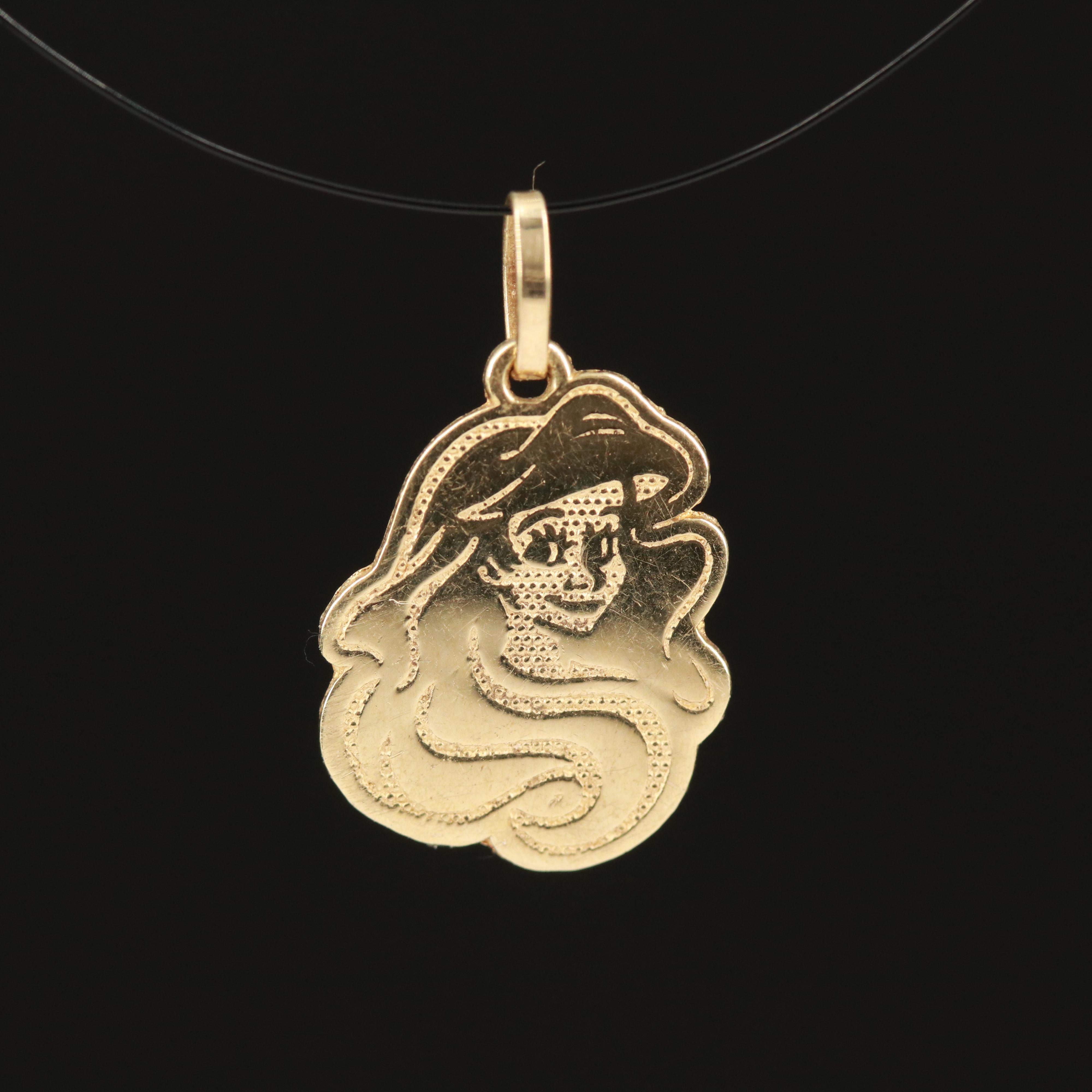 Disney "The Little Mermaid" Ariel 10K Pendant