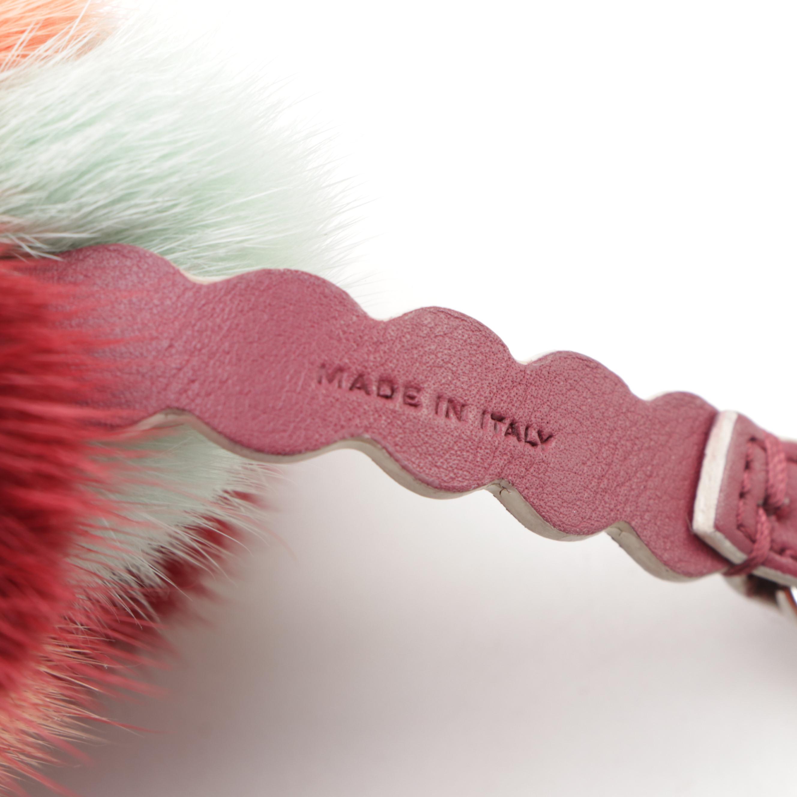 Fendi Mink Fur and Leather Ice Cream Cone Bag Charm