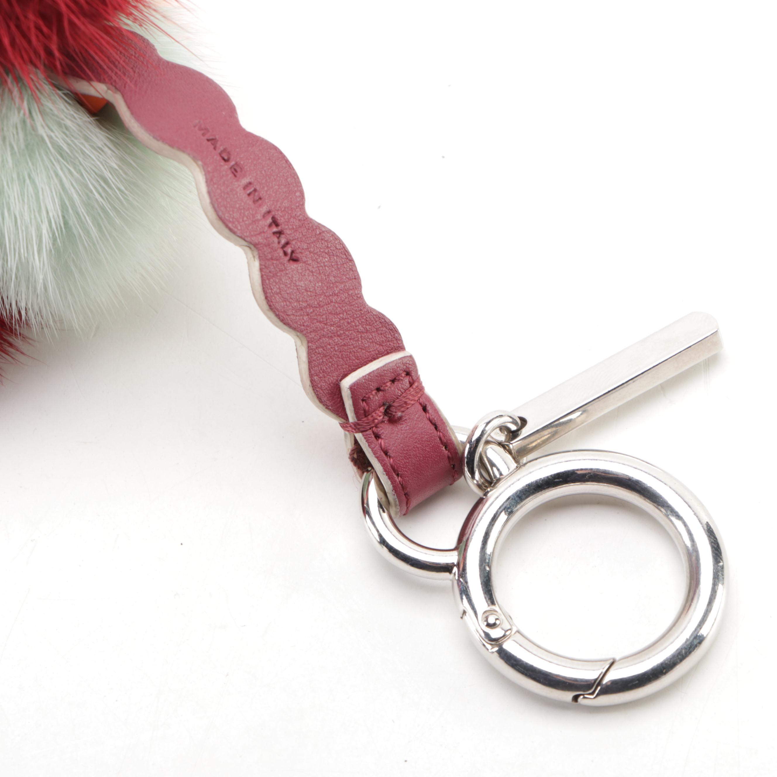 Fendi Mink Fur and Leather Ice Cream Cone Bag Charm