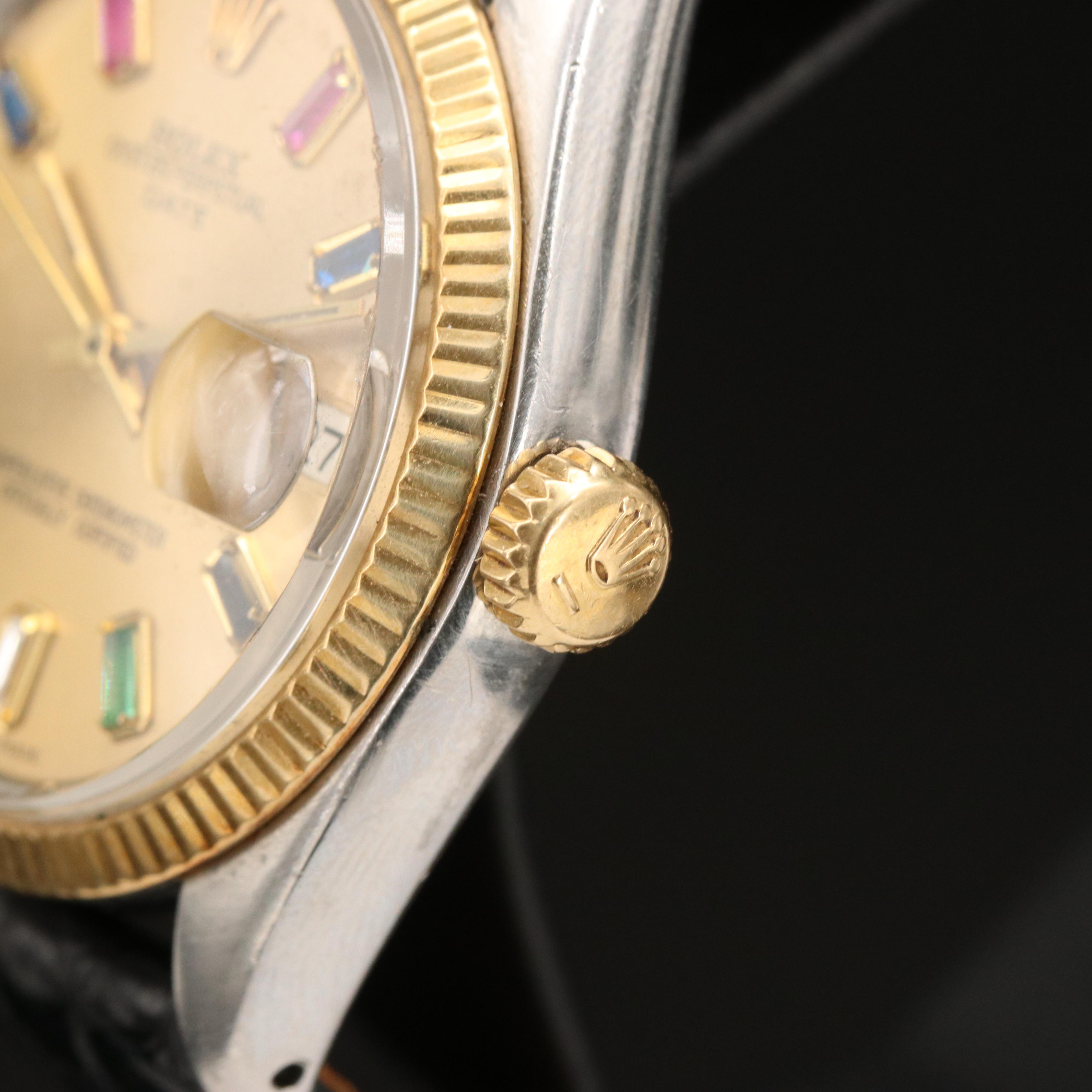 1978 Rolex Oyster Perpetual Date Watch with Gemstone and Diamond Dial