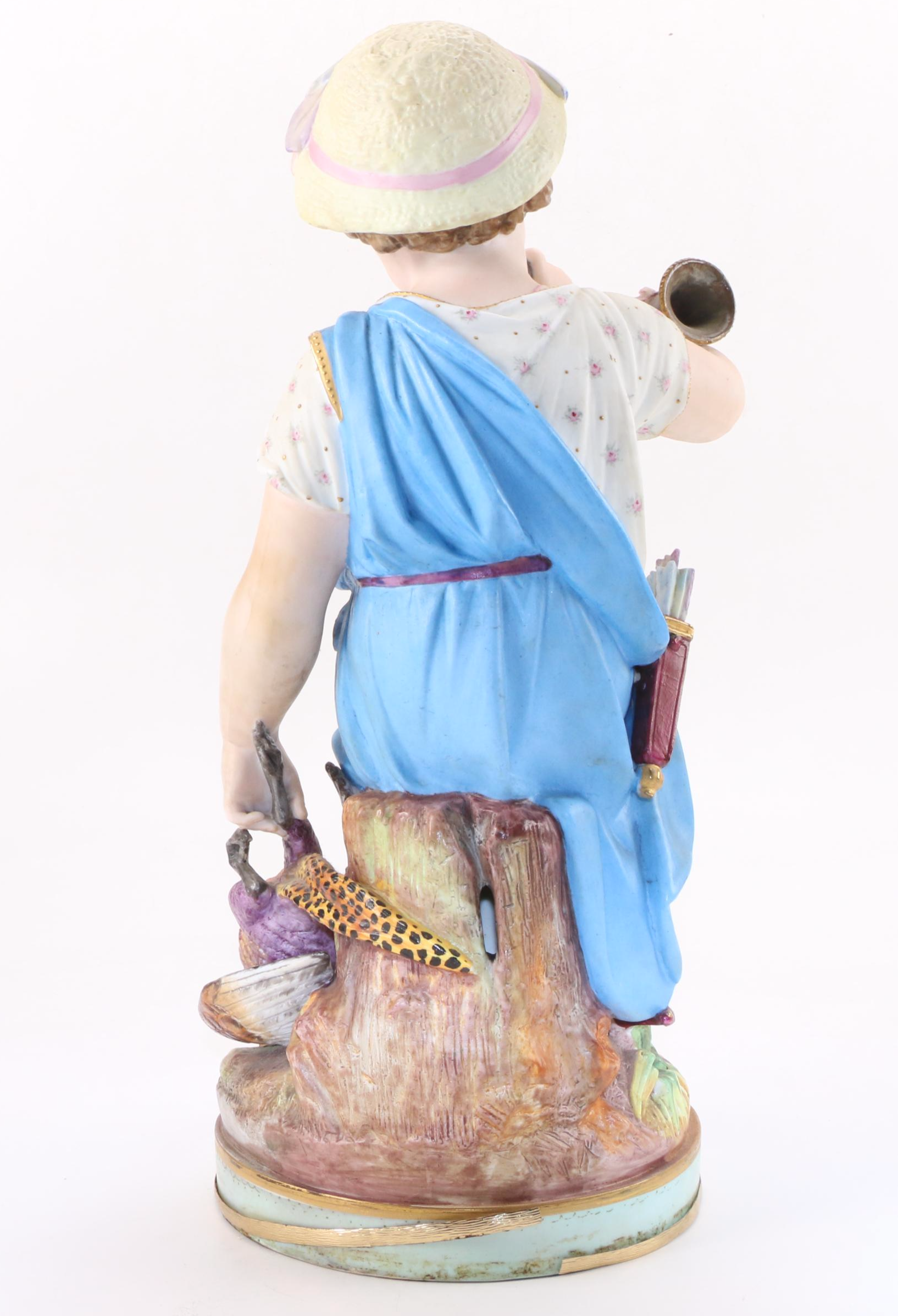 French Bisque Hunter Figurine, Late 19th/ Early 20th Century