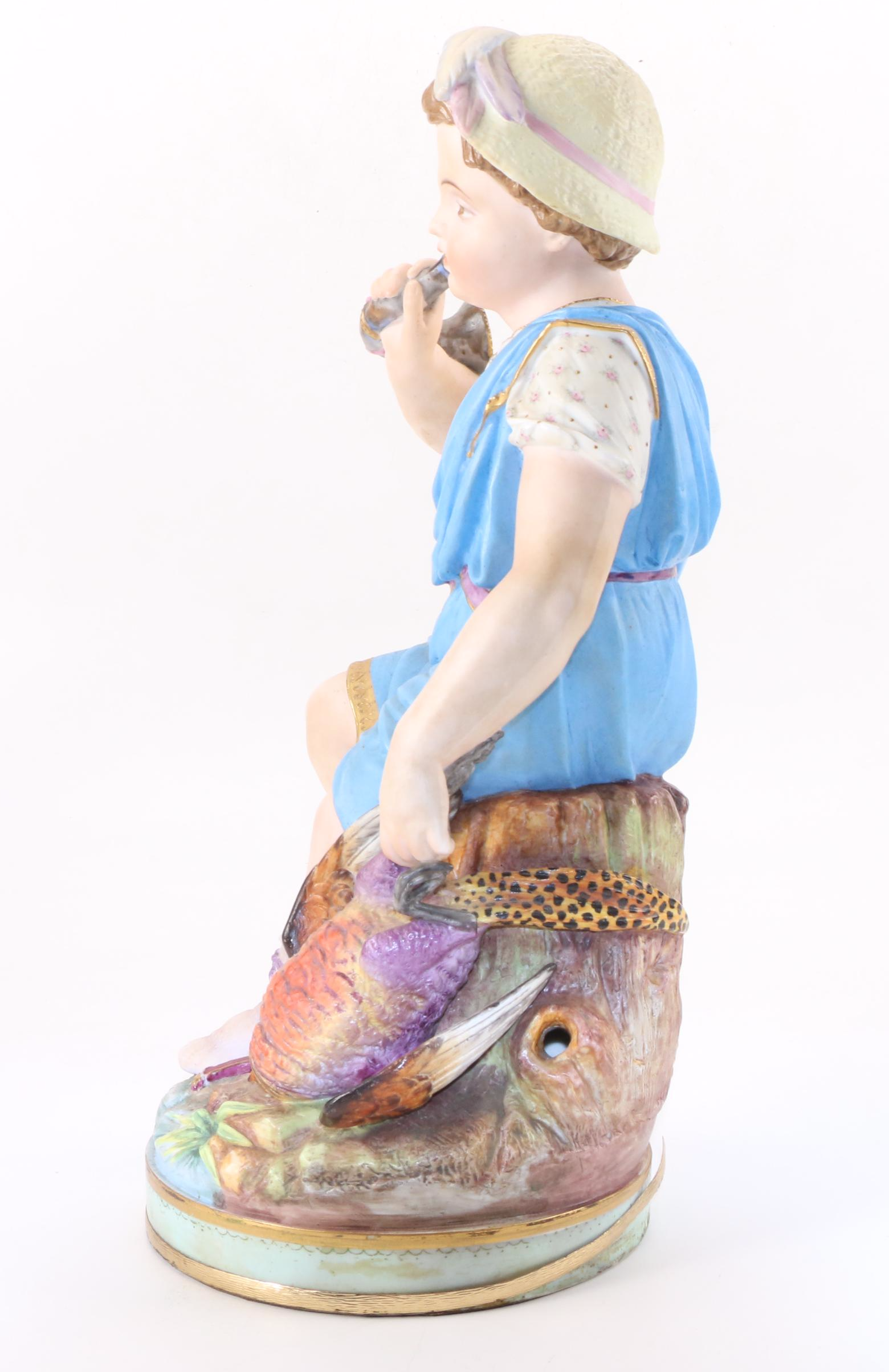 French Bisque Hunter Figurine, Late 19th/ Early 20th Century