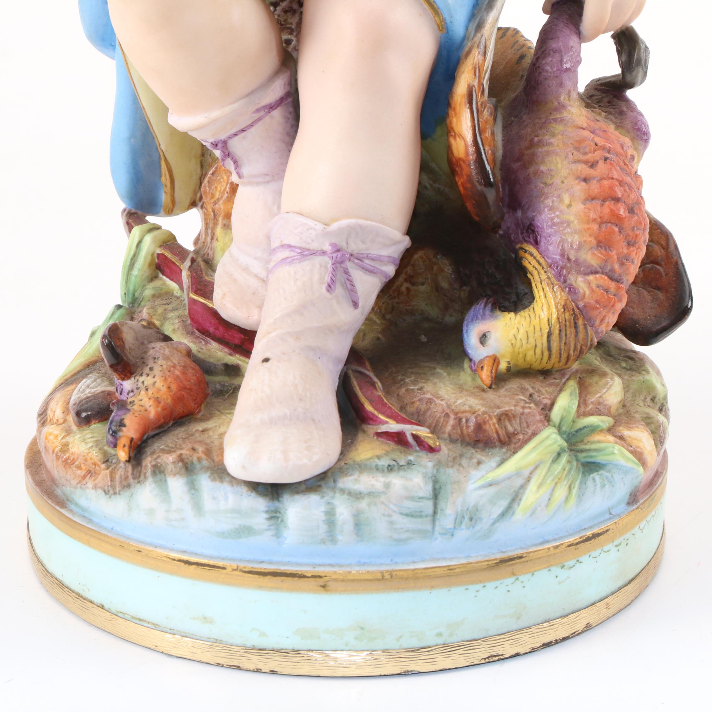 French Bisque Hunter Figurine, Late 19th/ Early 20th Century