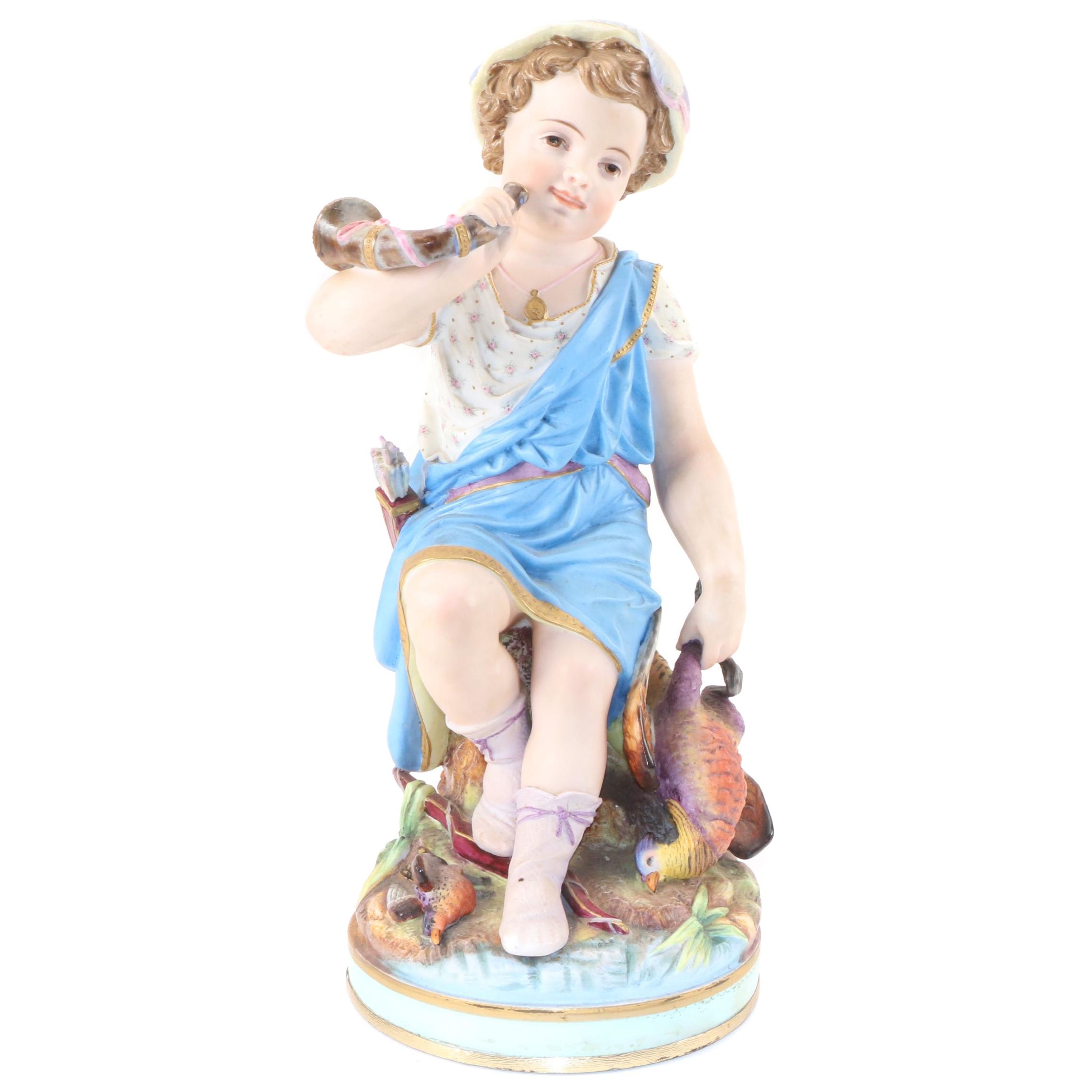 French Bisque Hunter Figurine, Late 19th/ Early 20th Century
