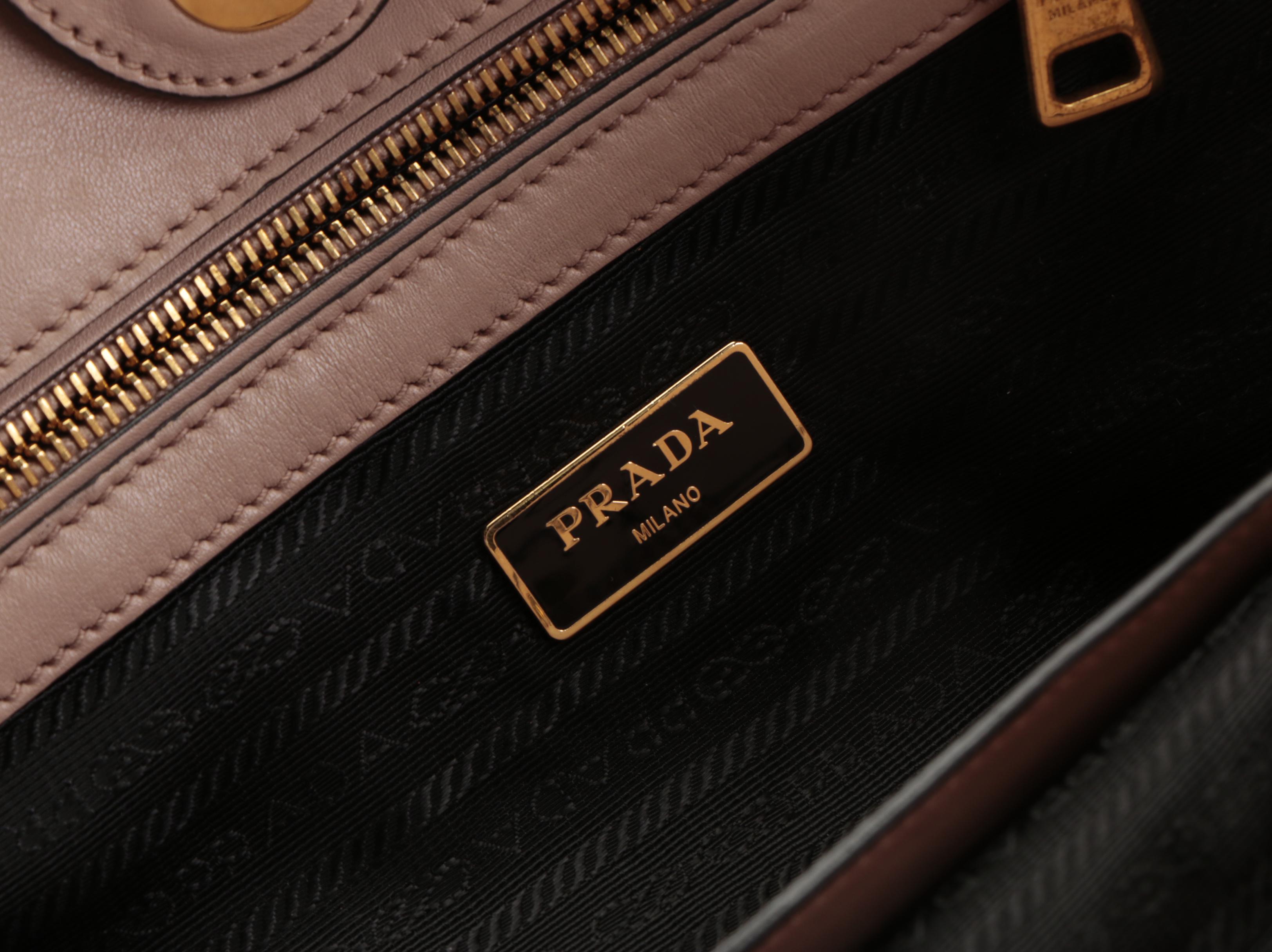 Prada Taupe Leather Tote Bag