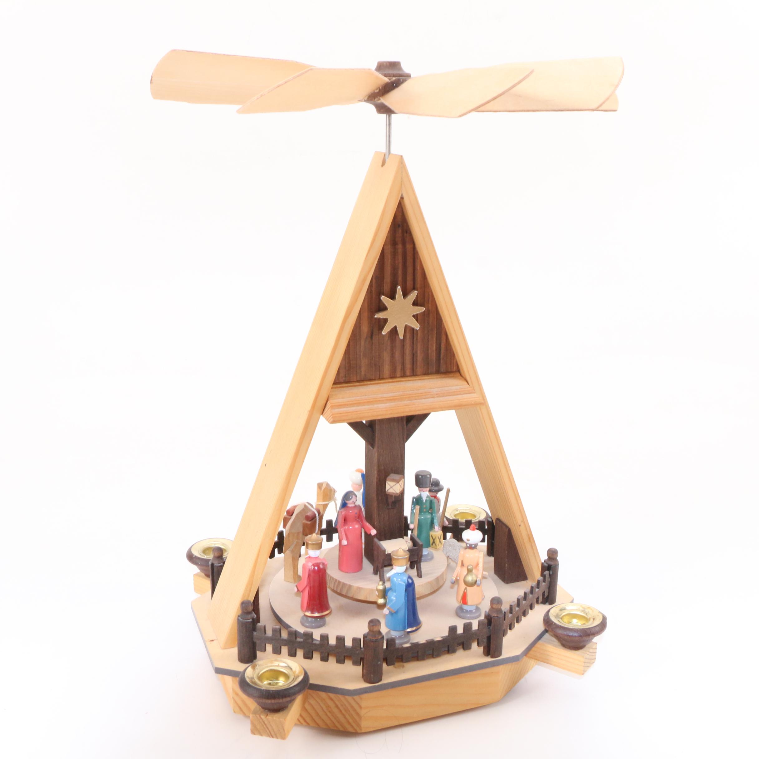 Christmas Pyramid with Playmobil Nativity Set