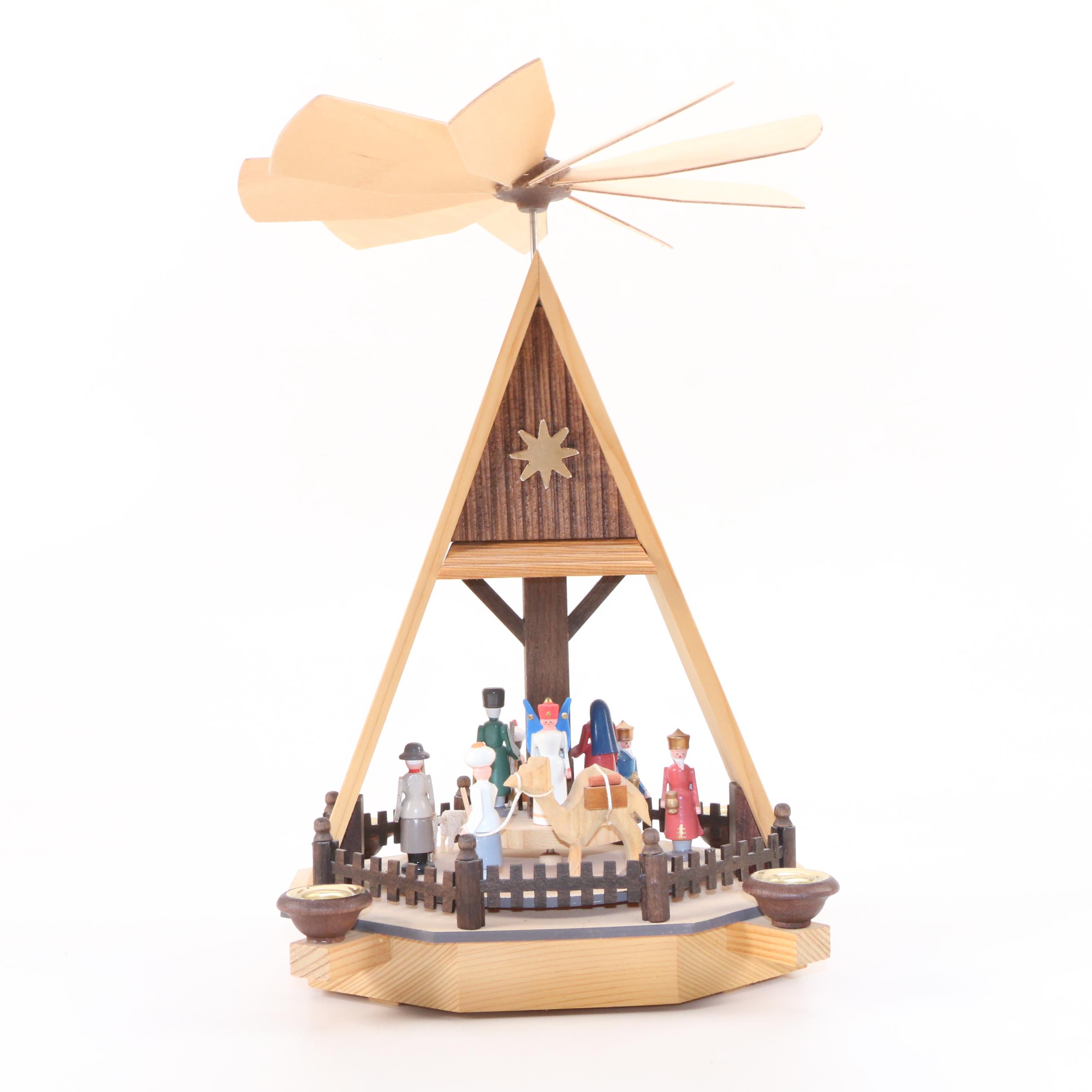 Christmas Pyramid with Playmobil Nativity Set