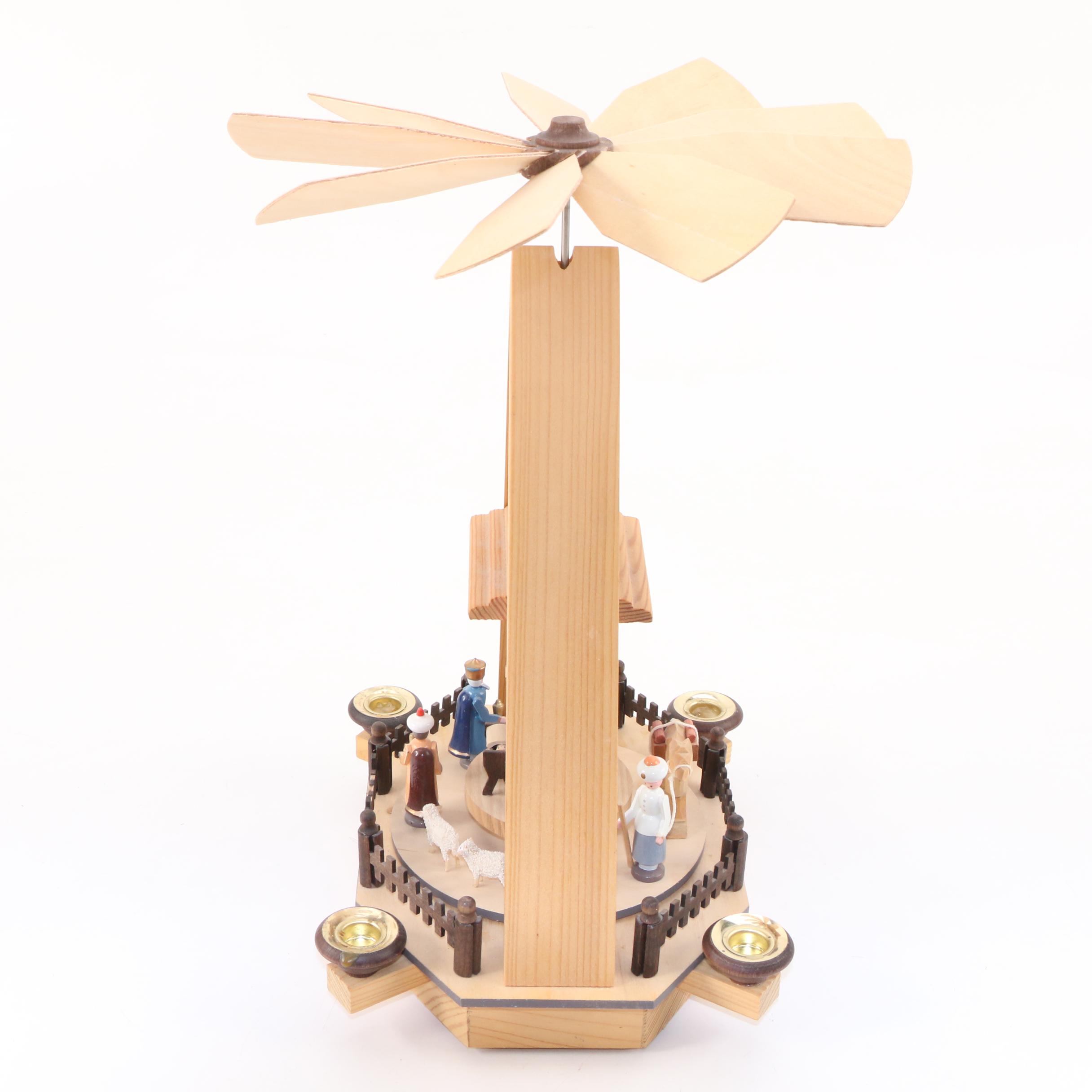 Christmas Pyramid with Playmobil Nativity Set