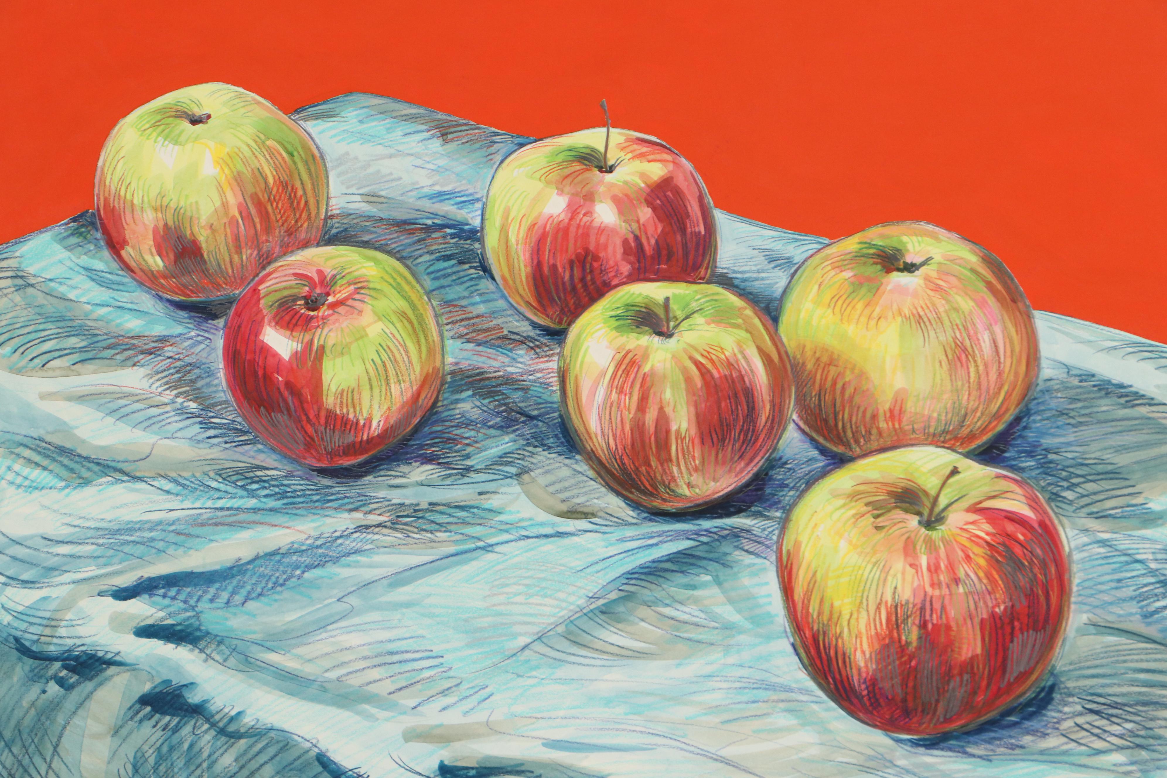 Robert Domin Still Life Mixed Media Drawing, Circa 1980