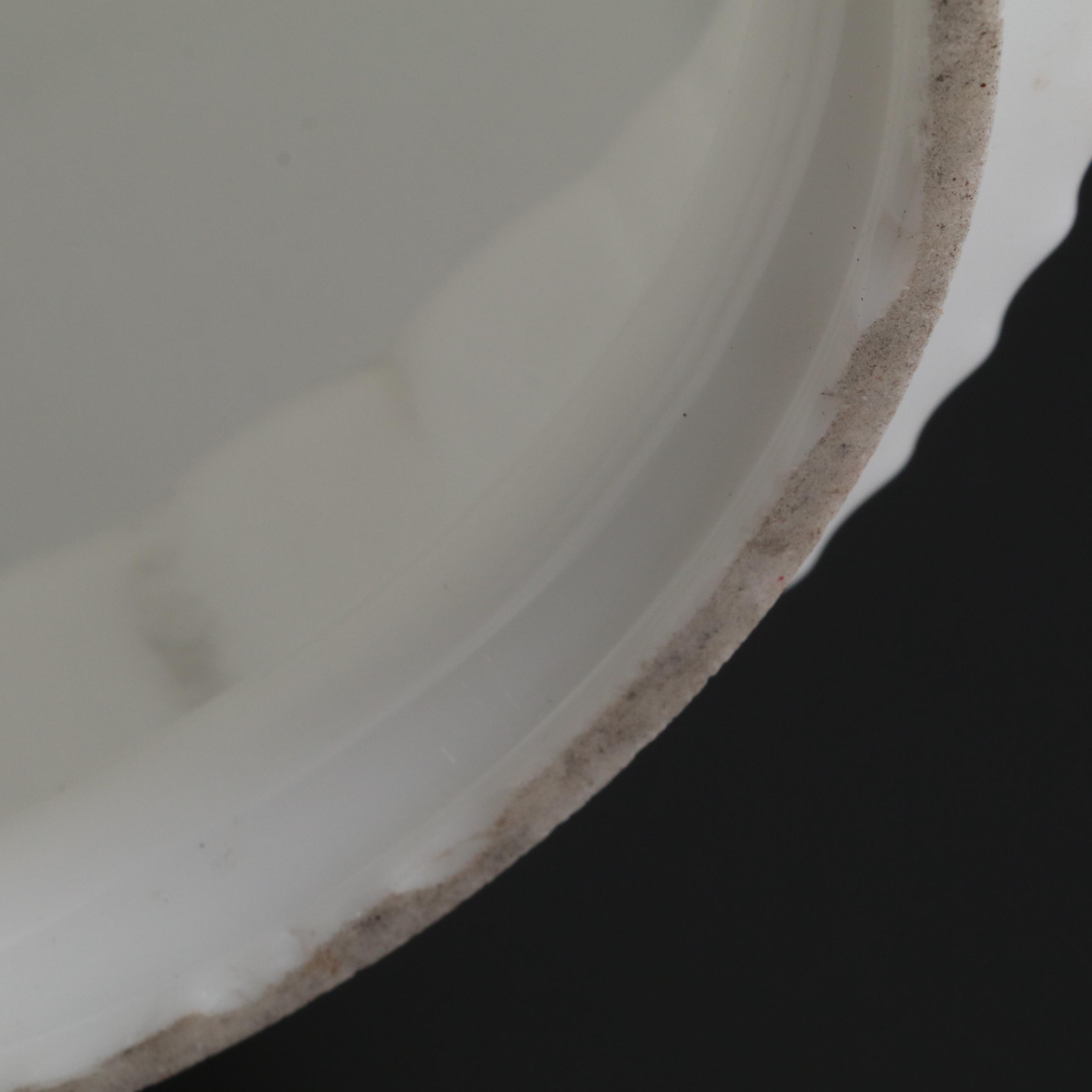 Art Deco Milk Glass Skyscraper Ceiling Pendant Lamp Shade, Early/ Mid-20th C.