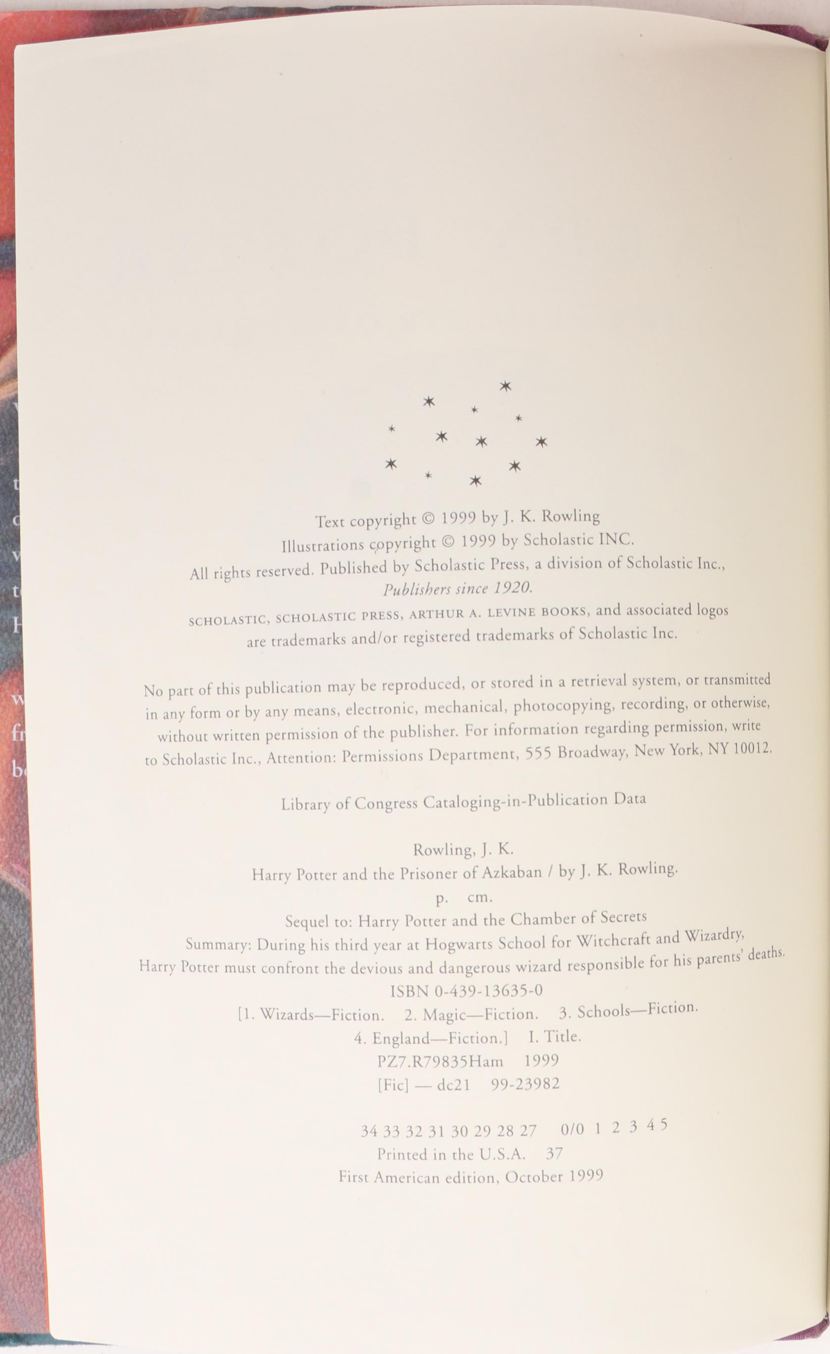 Complete "Harry Potter" Series by J.K. Rowling Including First American Editions