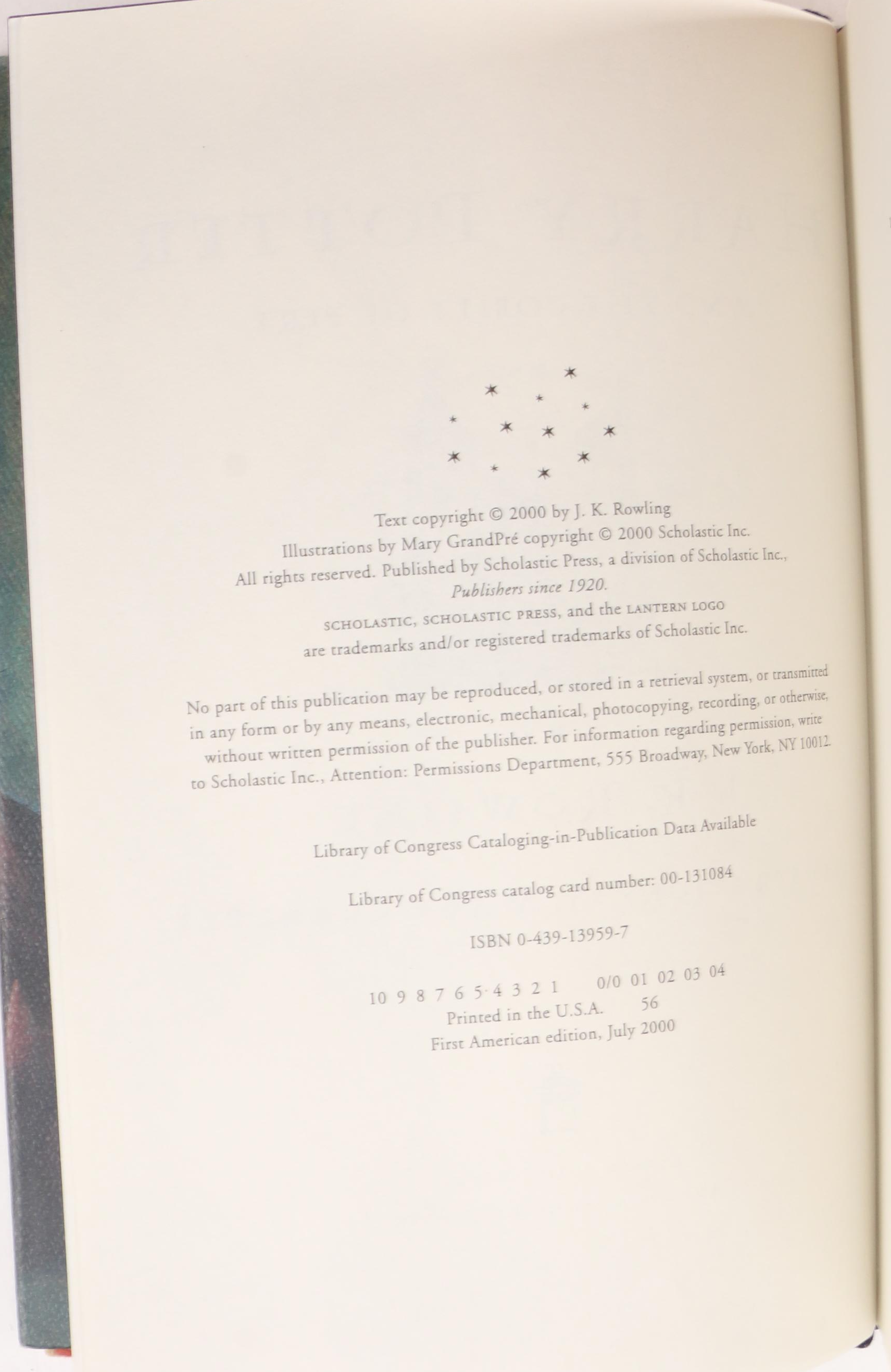 Complete "Harry Potter" Series by J.K. Rowling Including First American Editions