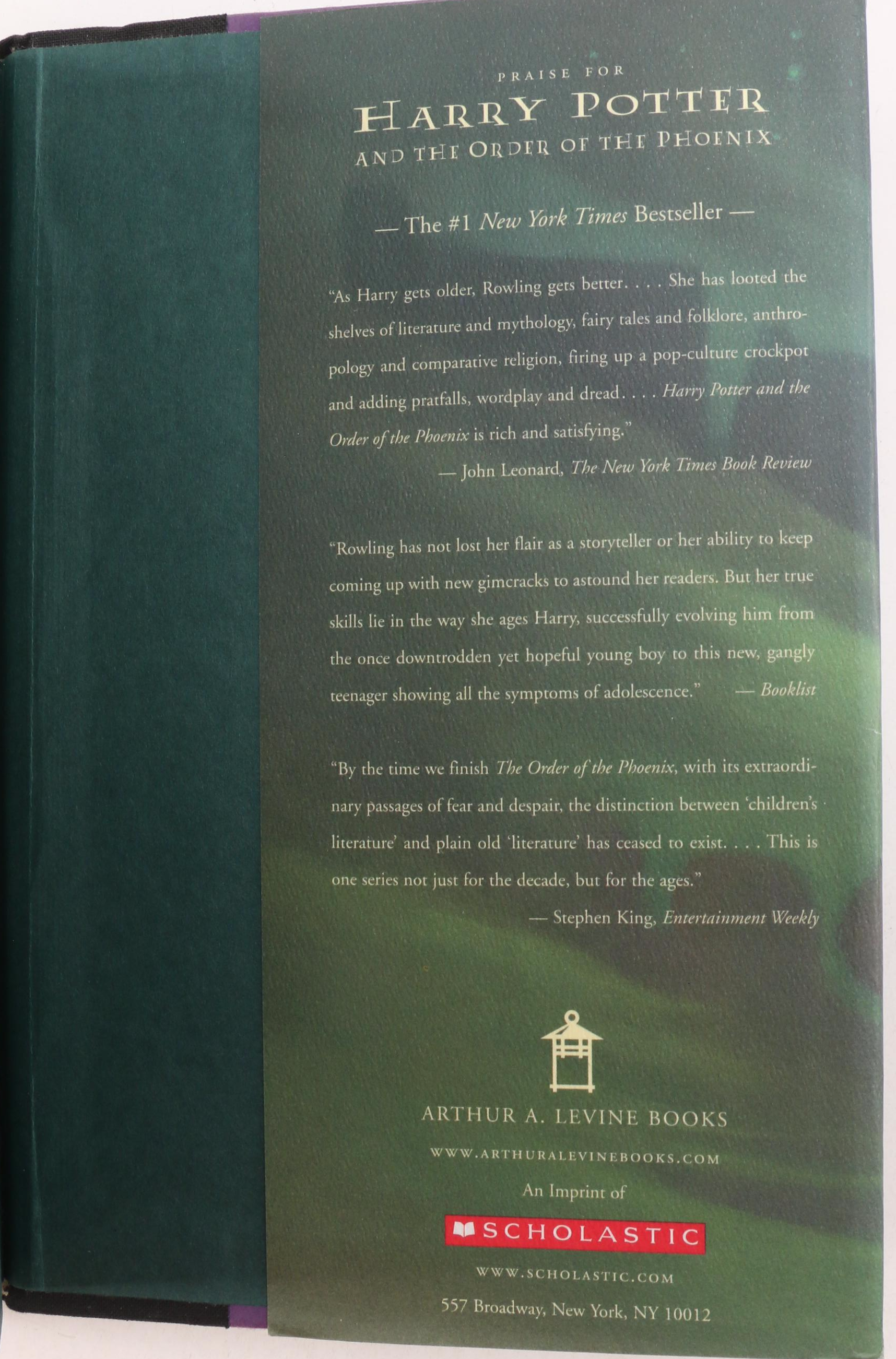 Complete "Harry Potter" Series by J.K. Rowling Including First American Editions