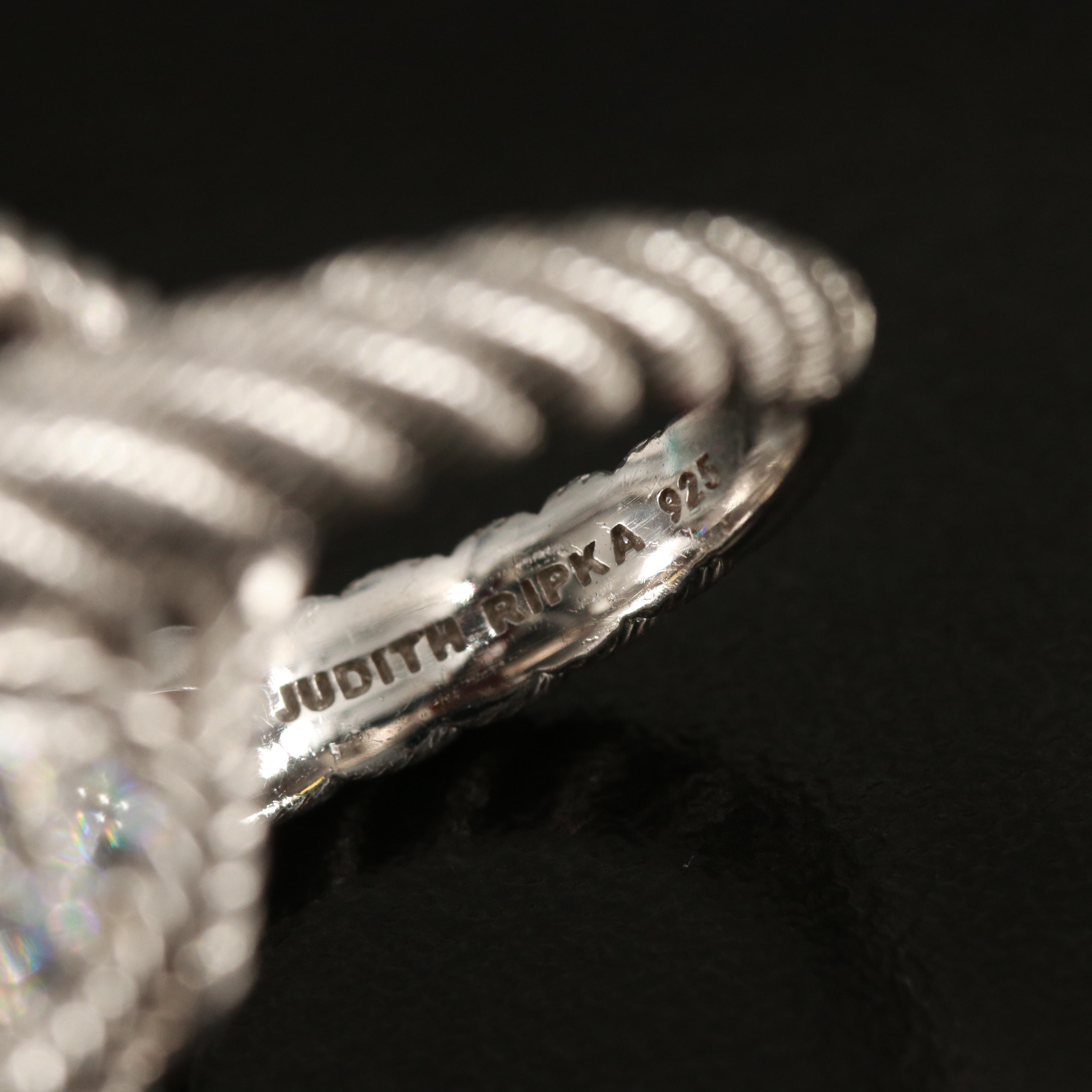 Judith Ripka Sterling Rings Including Tri-Color Rolling Ring