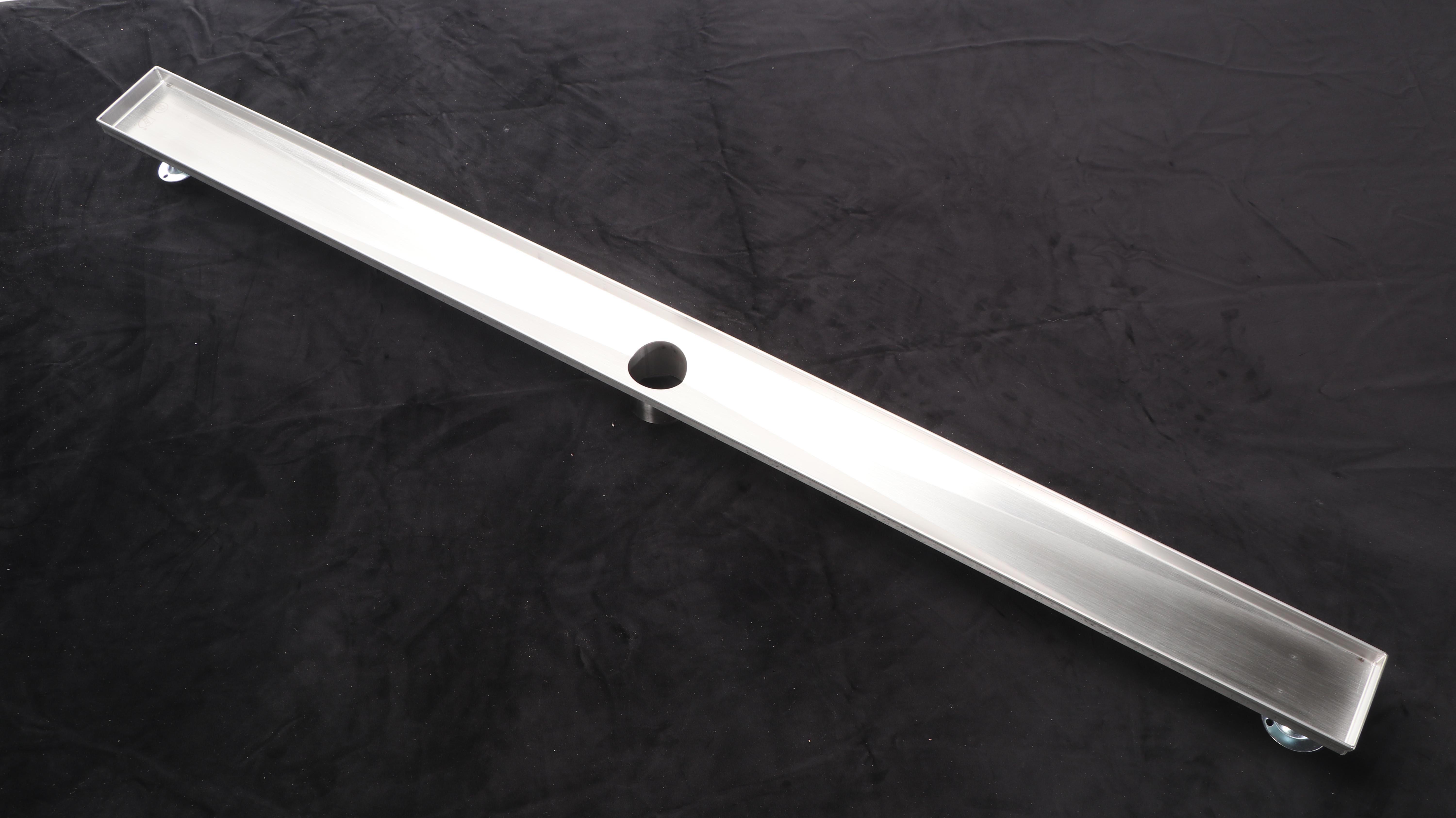 48" Outdoor Linear Shower Drain in Brushed Stainless Steel