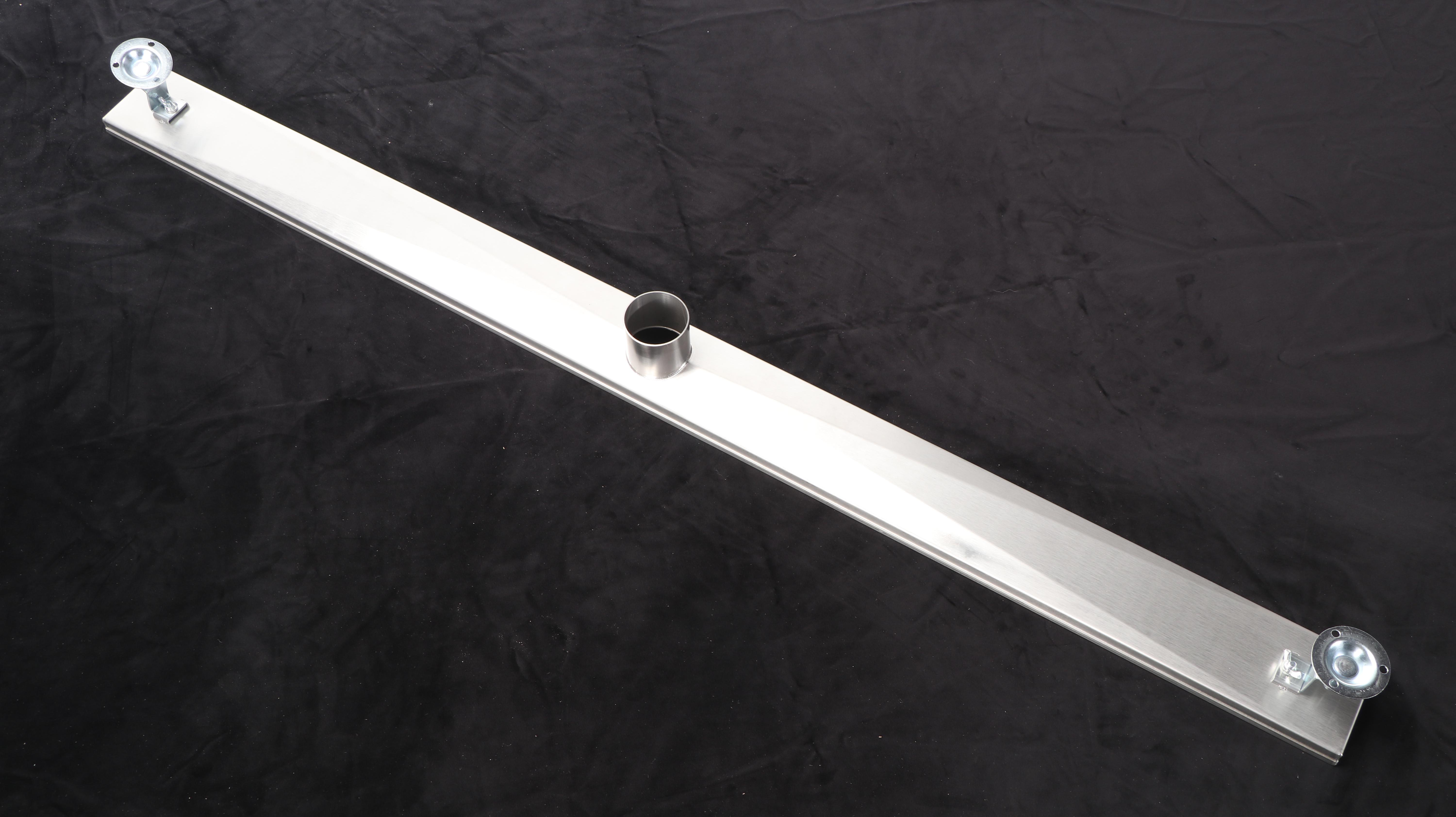 48" Outdoor Linear Shower Drain in Brushed Stainless Steel