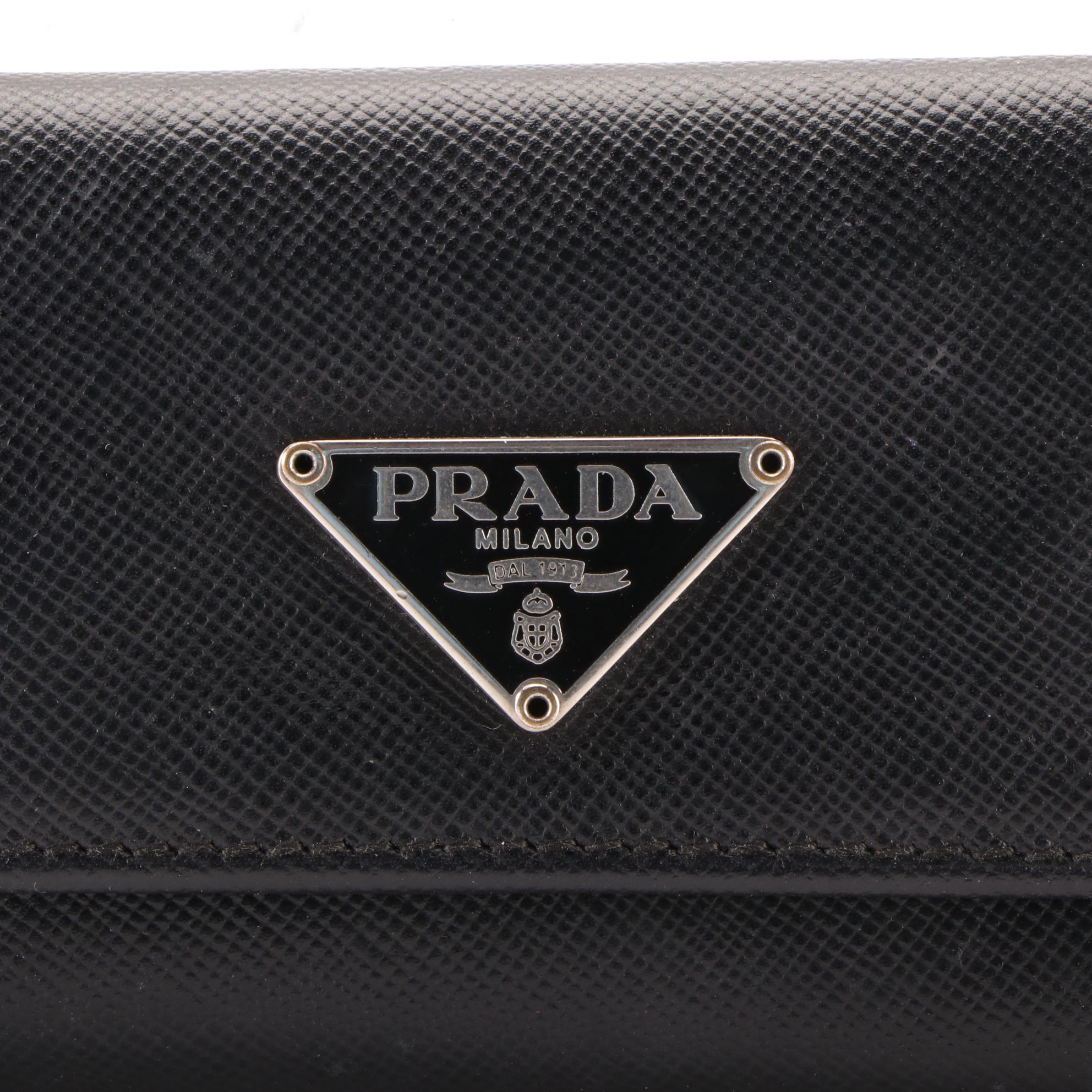 Prada Six-Key Holder in Black Saffiano Leather