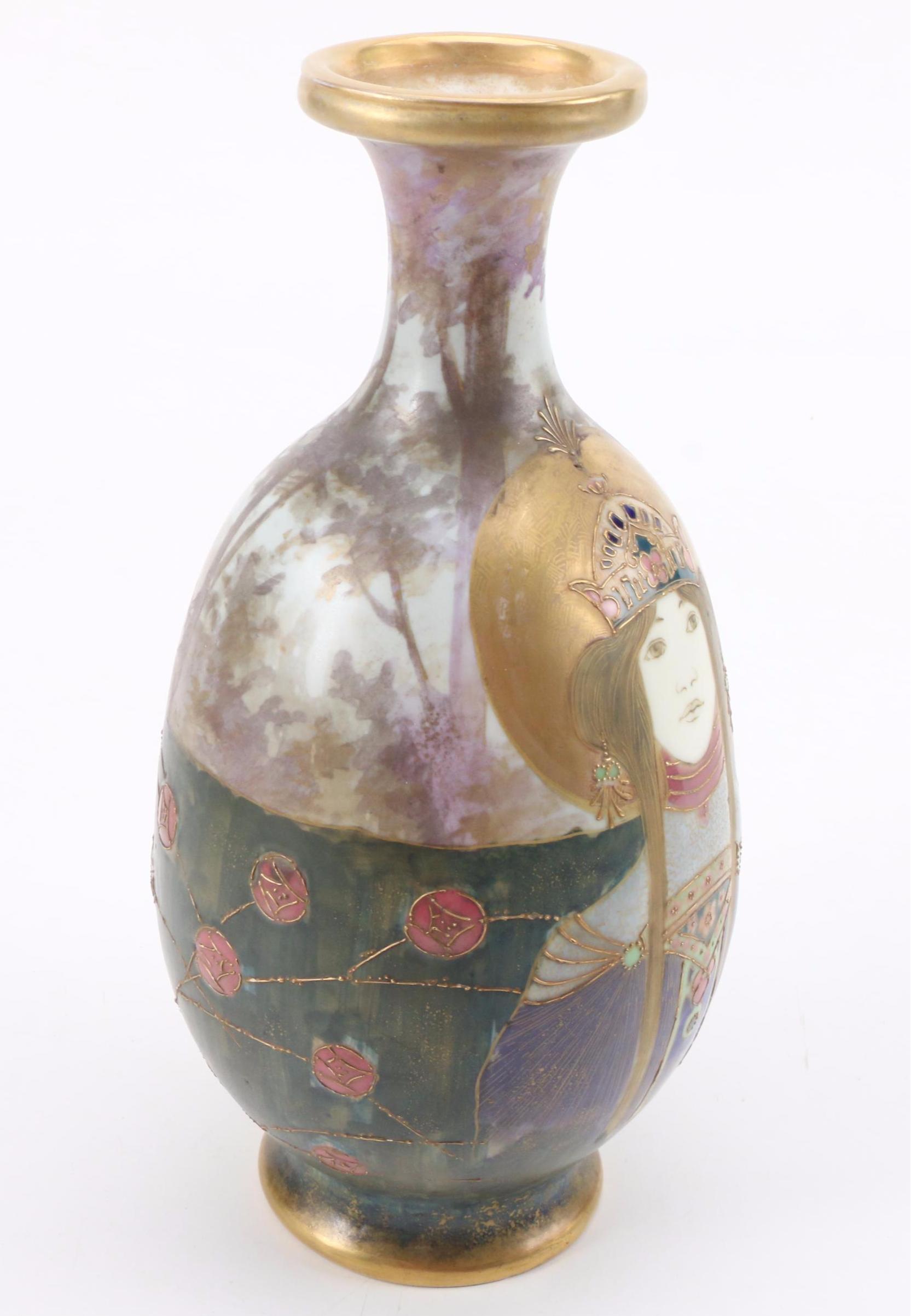 RStK Turn-Teplitz Amphora Art Nouveau Princess Porcelain Vase