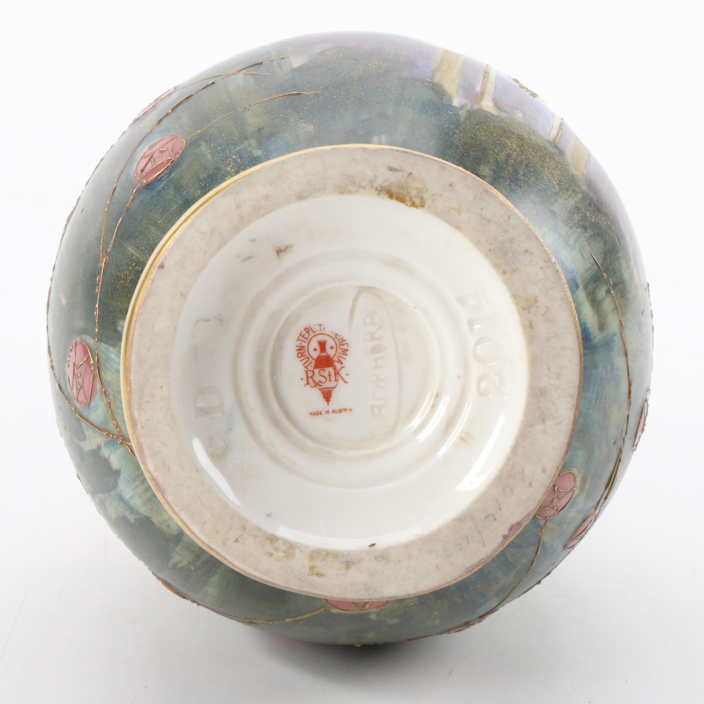 RStK Turn-Teplitz Amphora Art Nouveau Princess Porcelain Vase