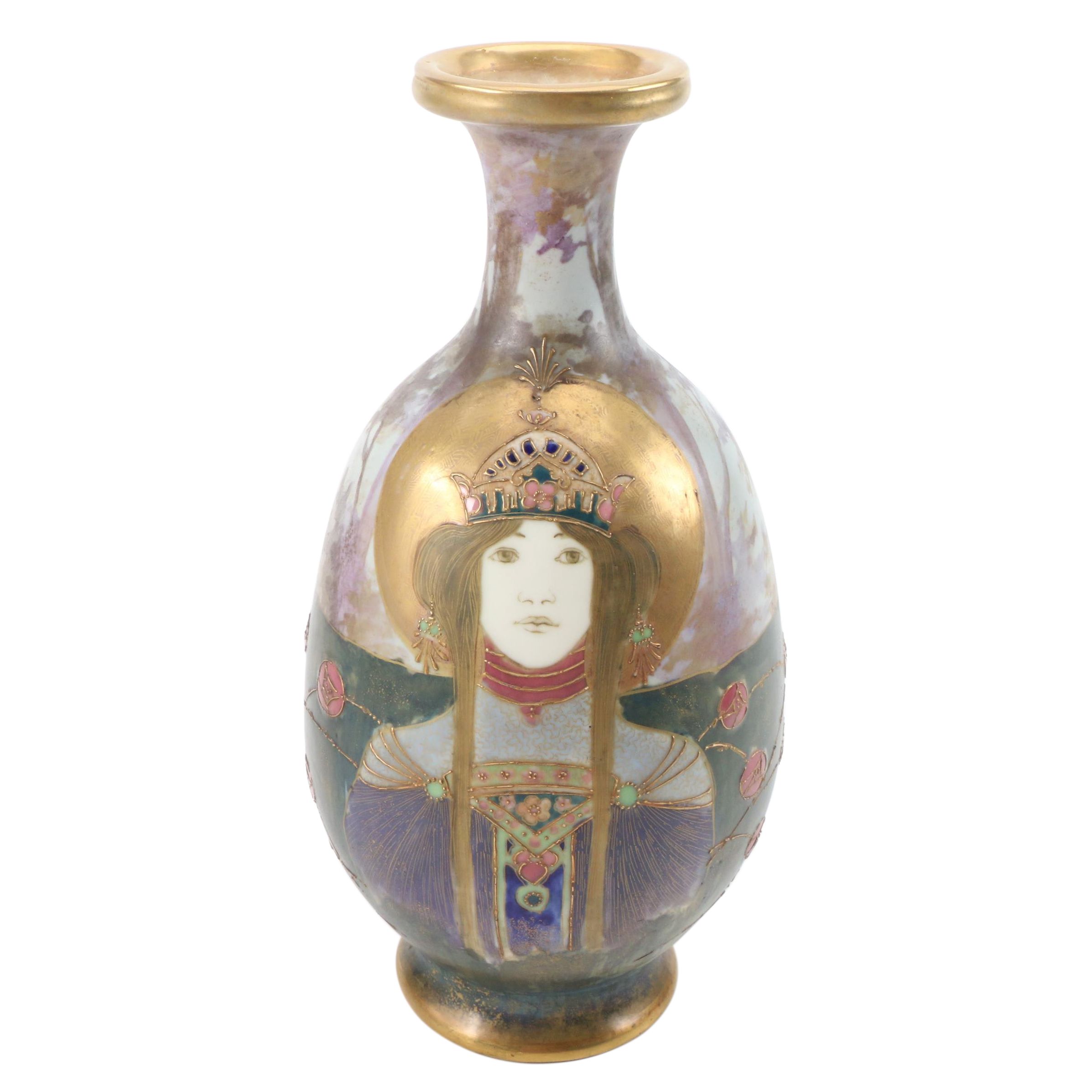 RStK Turn-Teplitz Amphora Art Nouveau Princess Porcelain Vase
