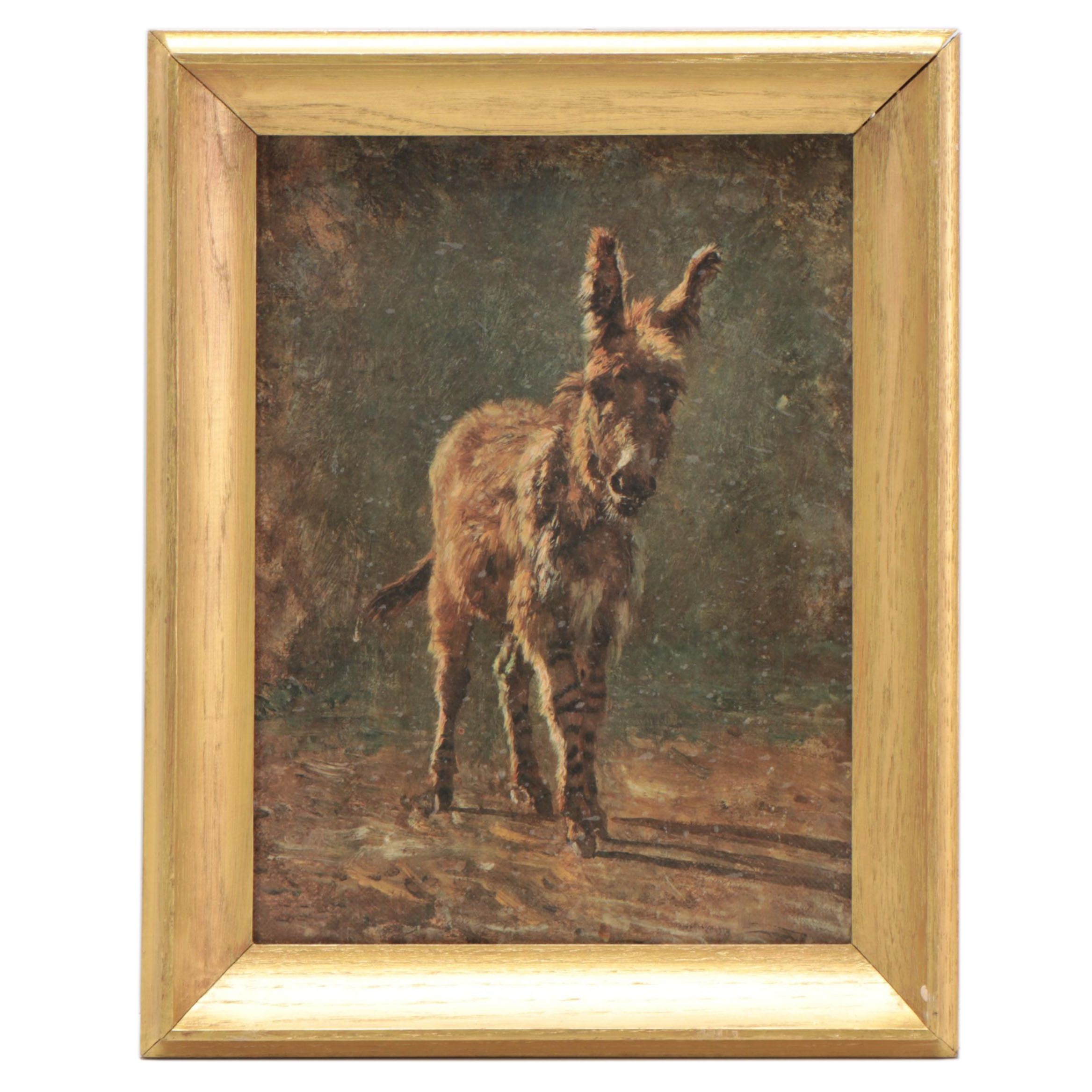 Collotype After Filippo Palizzi "Asinello in Cammino"