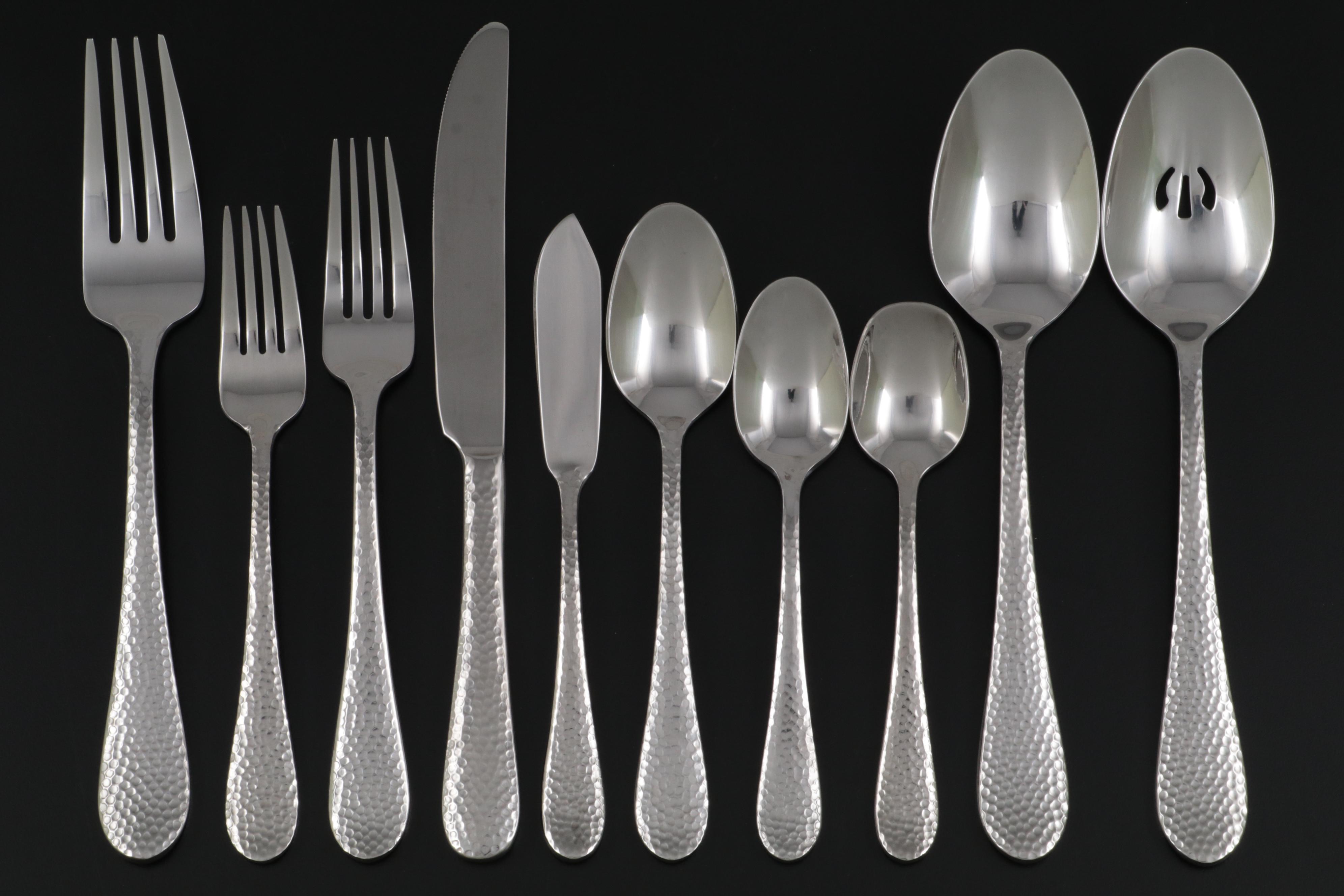 Oneida "Tibet" Stainless Steel Flatware and Serving Utensils with Chest