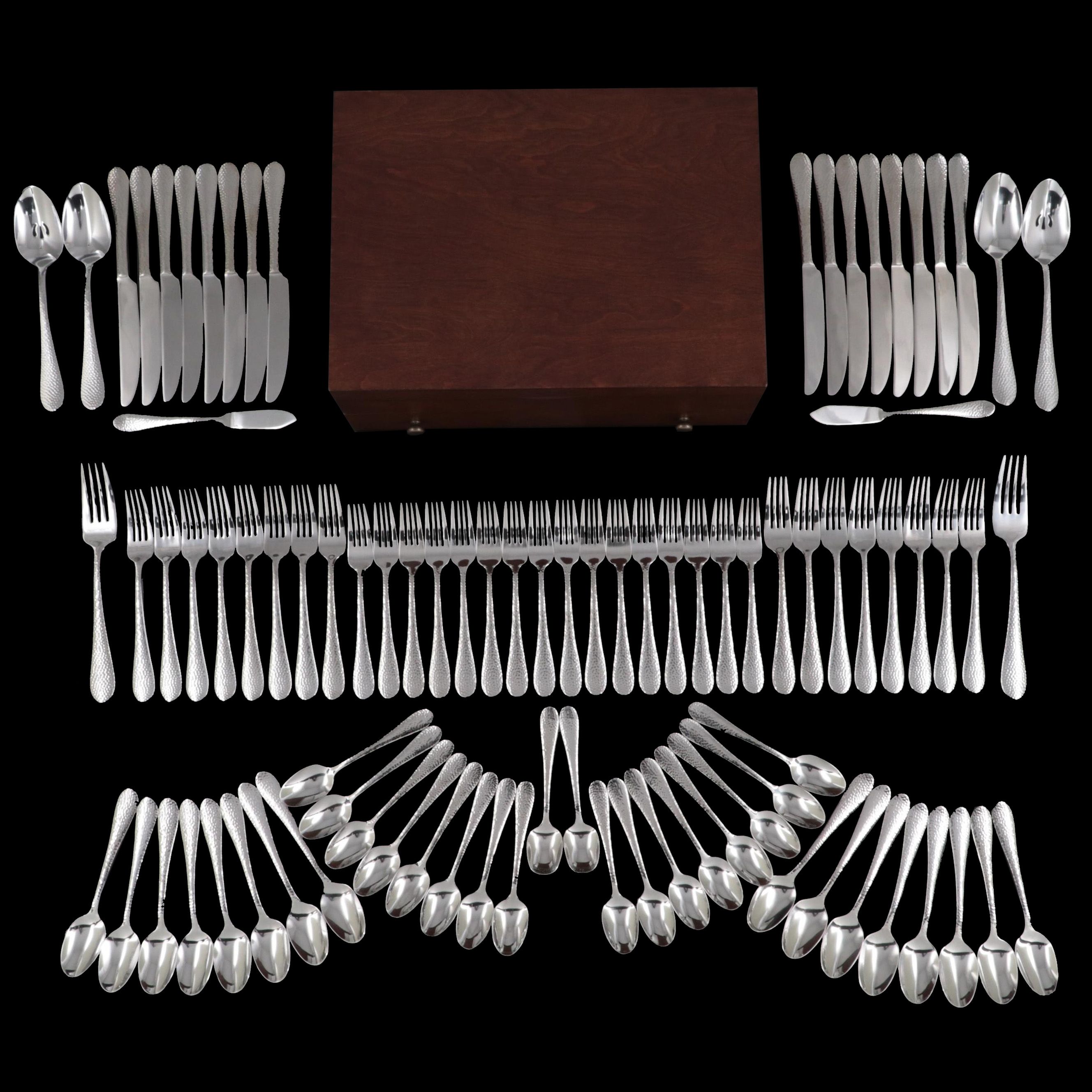 Oneida "Tibet" Stainless Steel Flatware and Serving Utensils with Chest