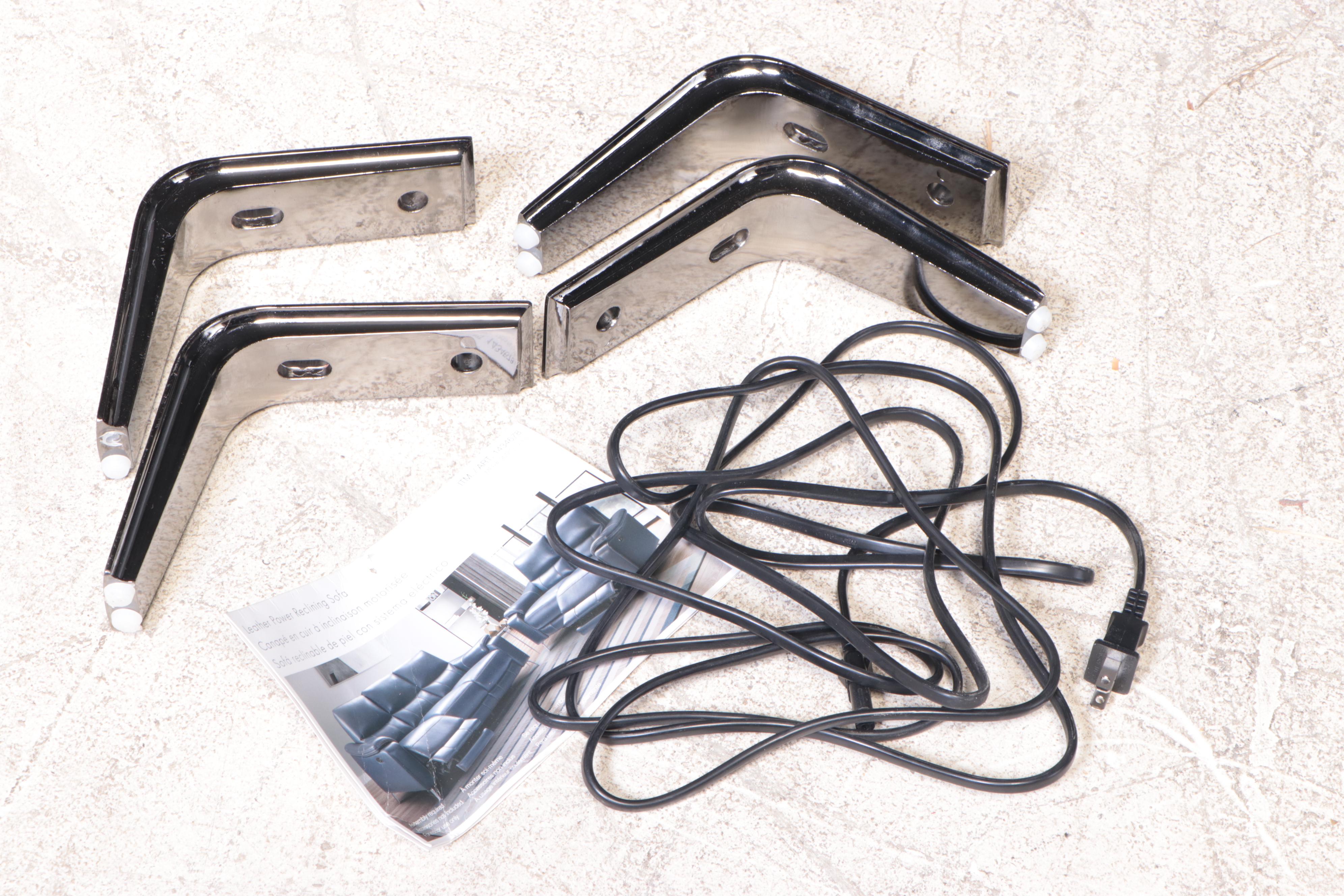 Northridge Home "Aleena" Reclining Blue Leather Sofa