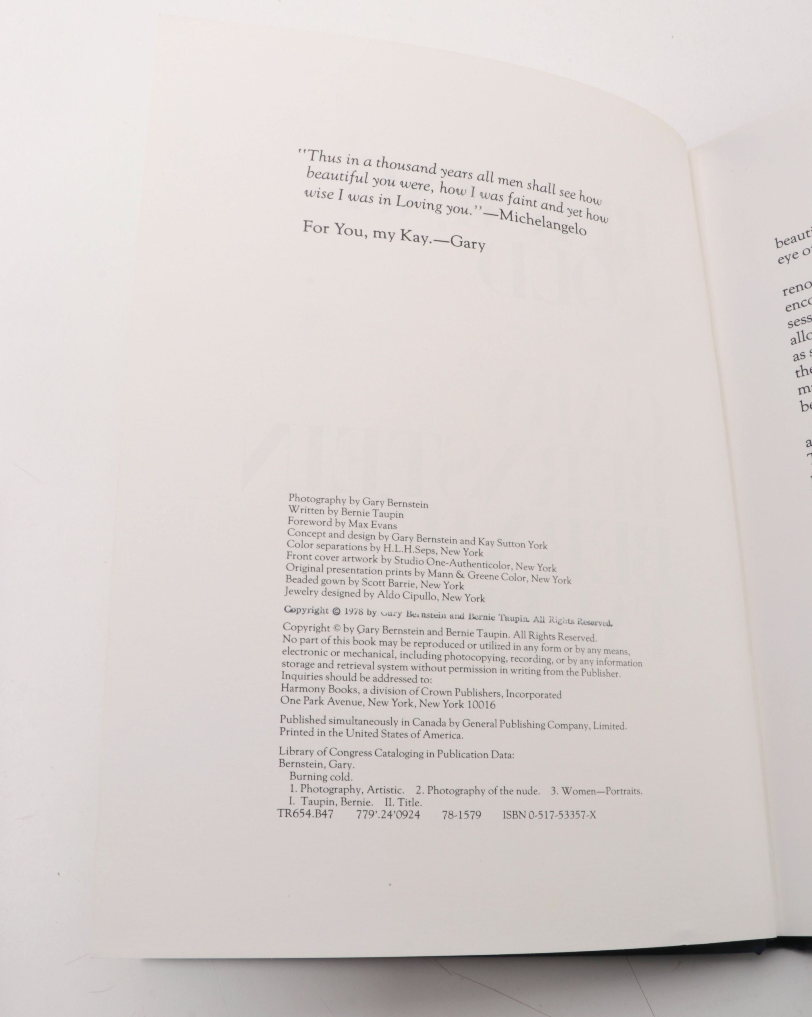 First Edition "Burning Cold" by Gary Bernstein with More Photography Books