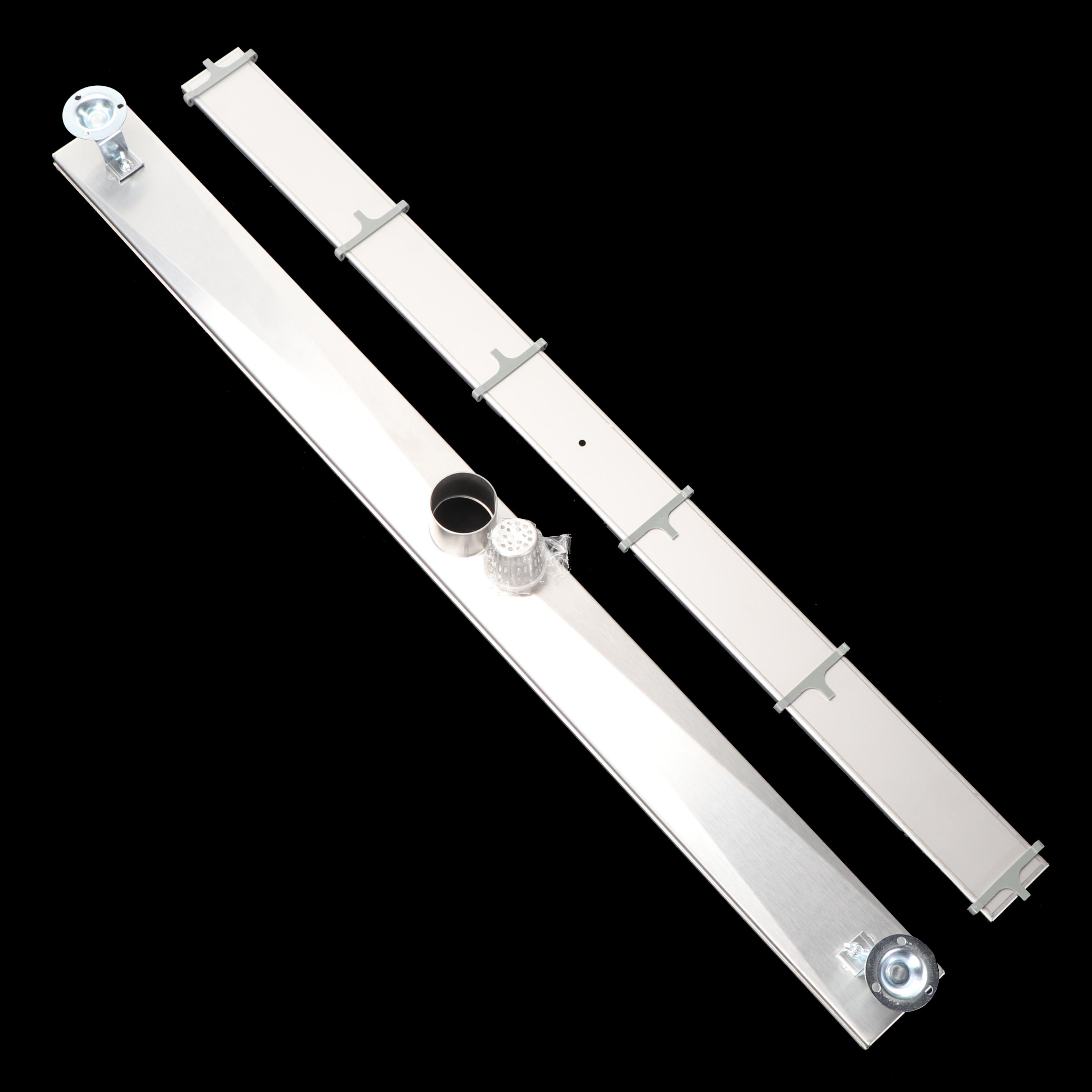 40" Linear Tile-In Shower Drain in Brushed Stainless Steel