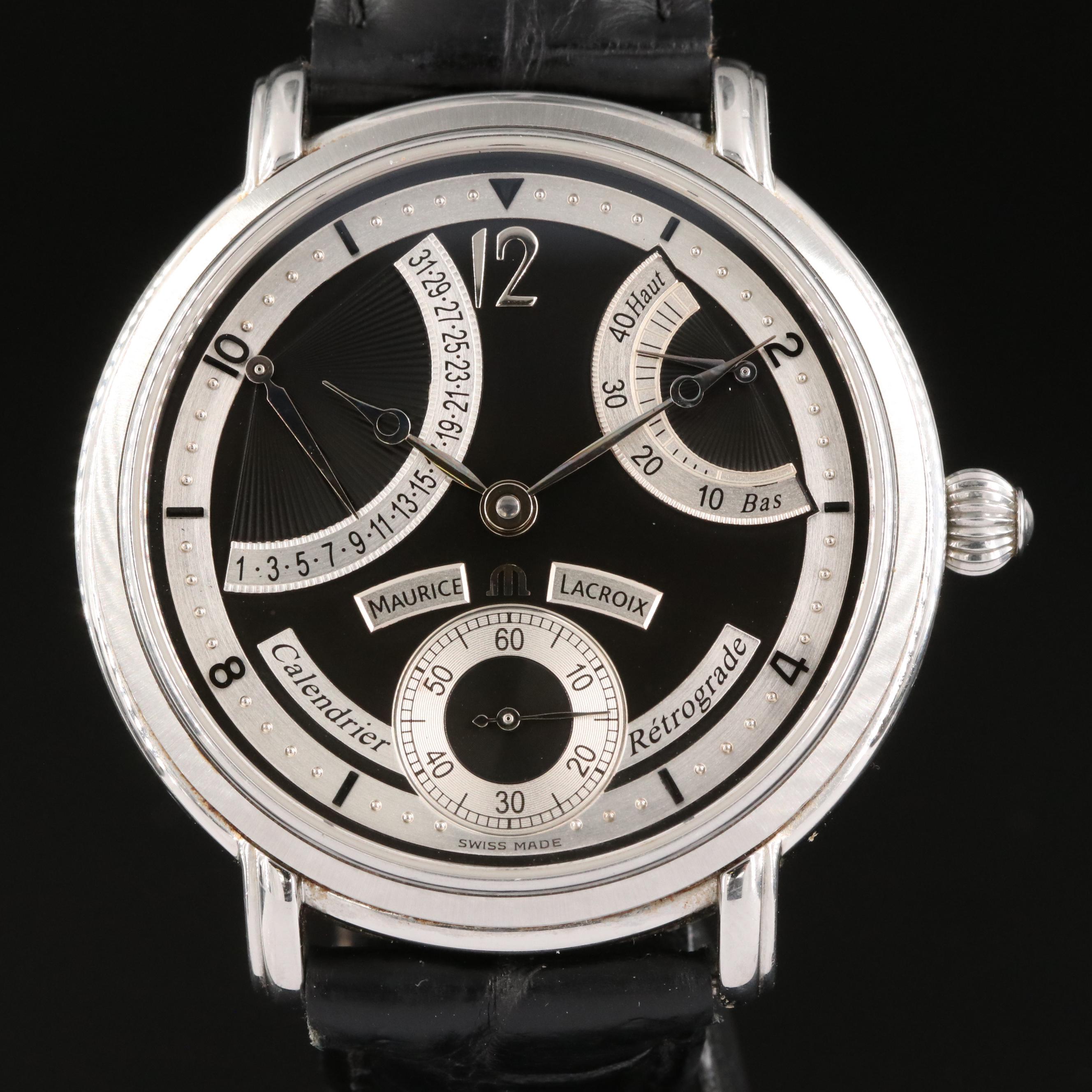 Maurice Lacroix Calendrier Retrograde Stainless Steel Watch