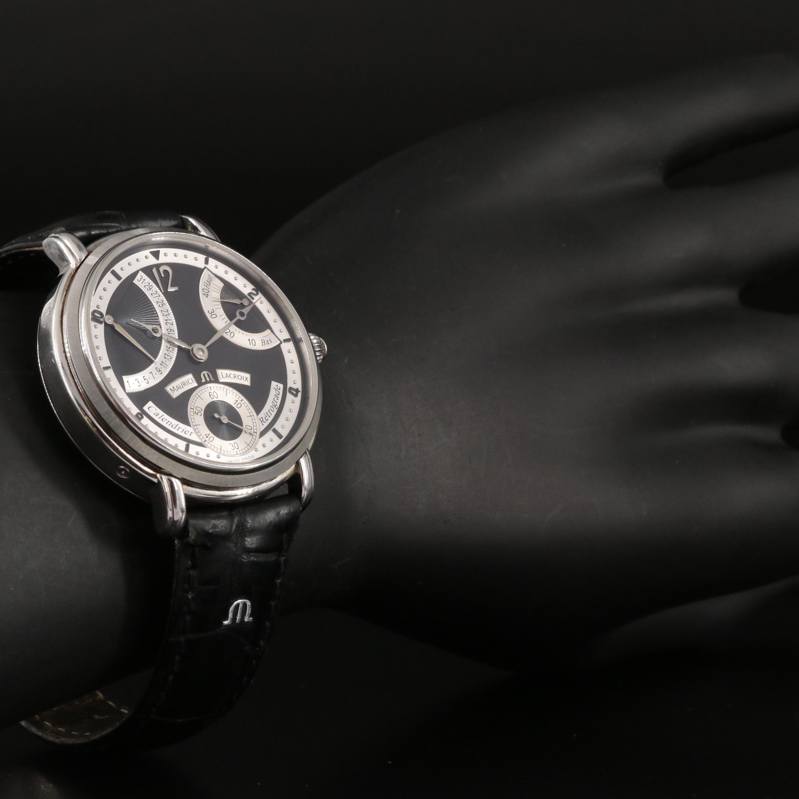 Maurice Lacroix Calendrier Retrograde Stainless Steel Watch