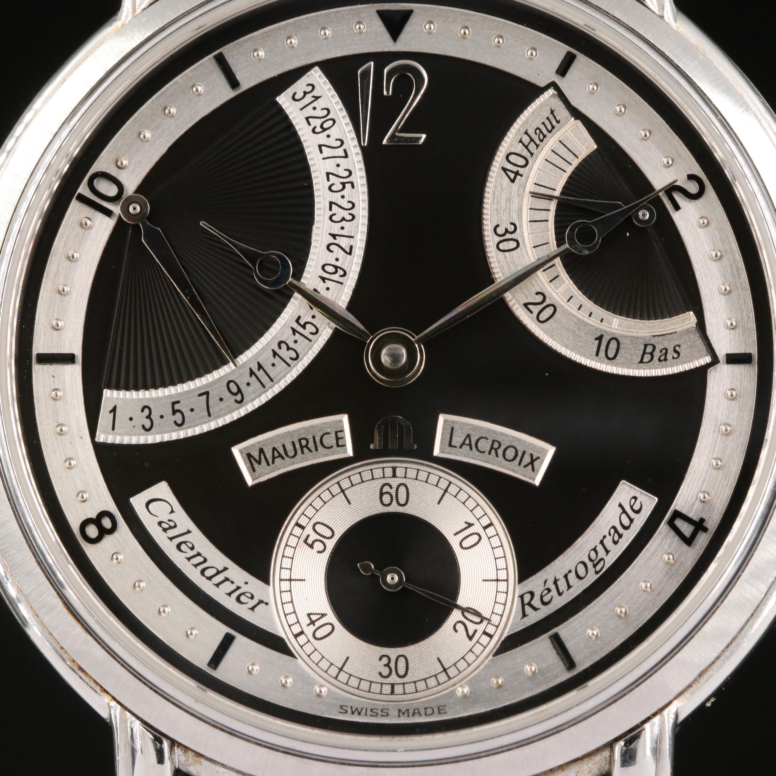 Maurice Lacroix Calendrier Retrograde Stainless Steel Watch