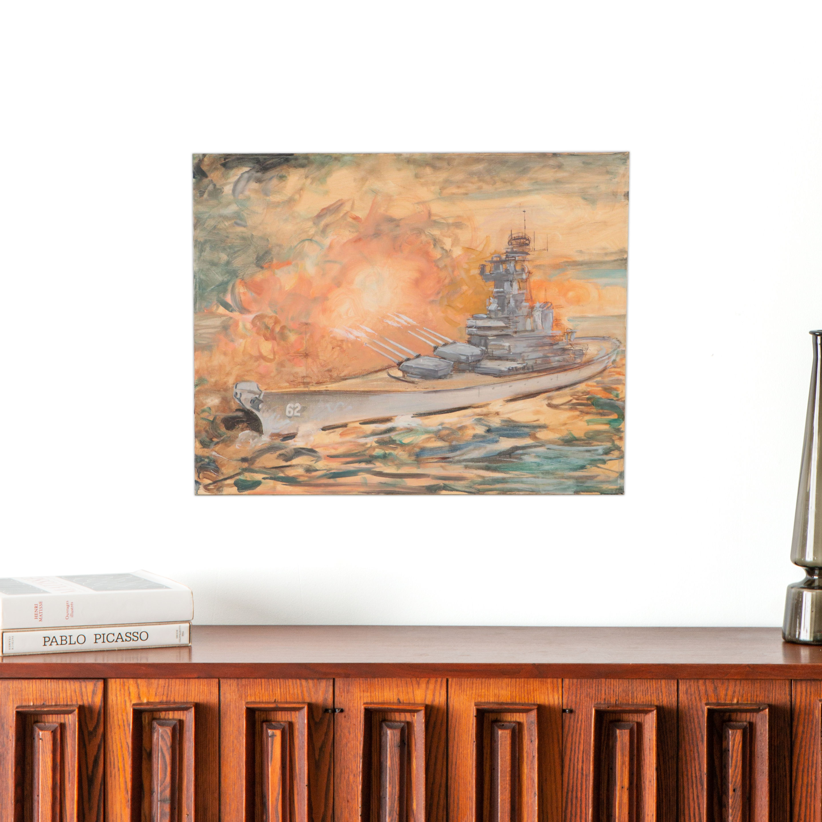 Kamil Kubik Oil Painting of USS New Jersey BB-62