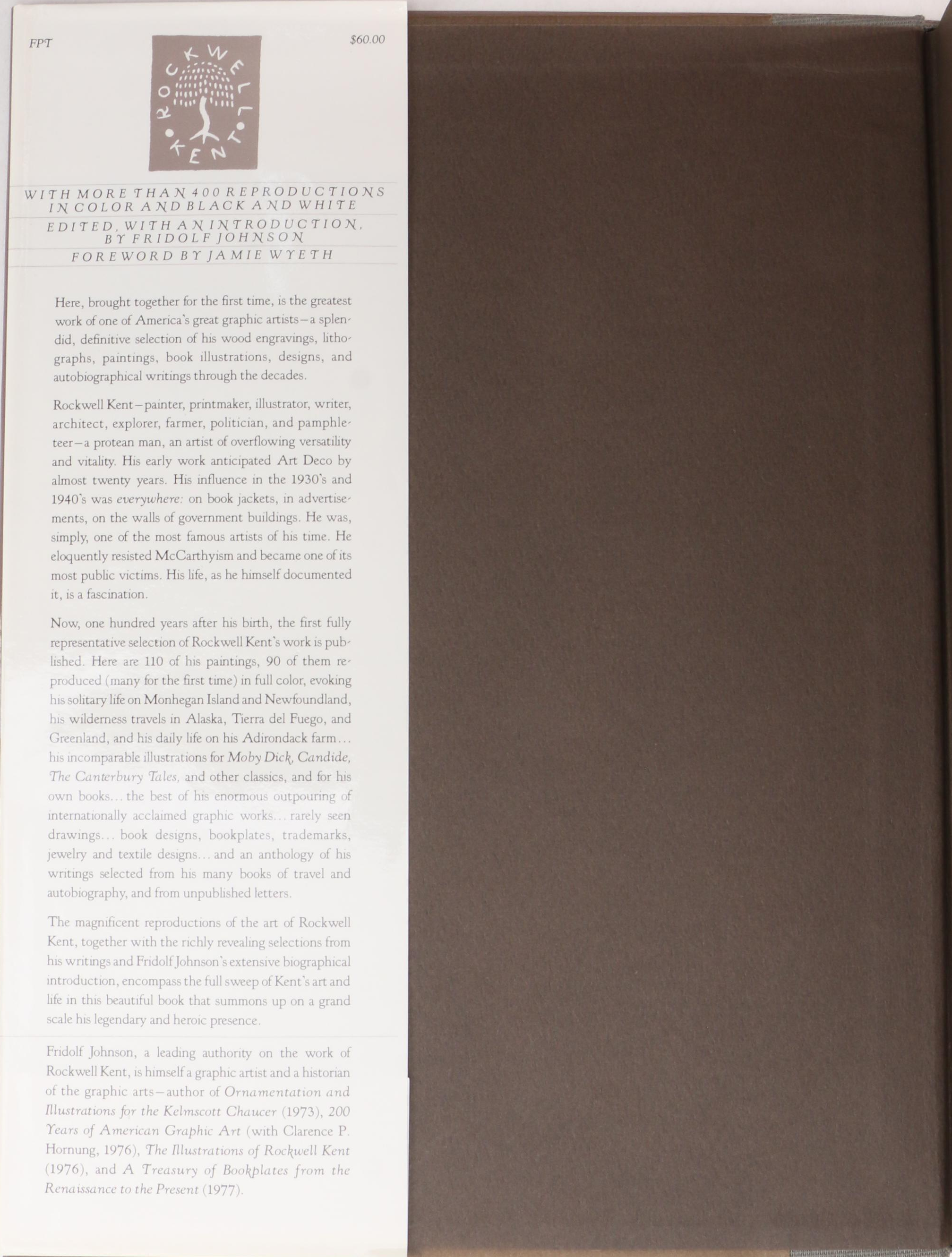 First Edition "Rockwell Kent: An Anthology" Edited by Fridolf Johnson, 1982