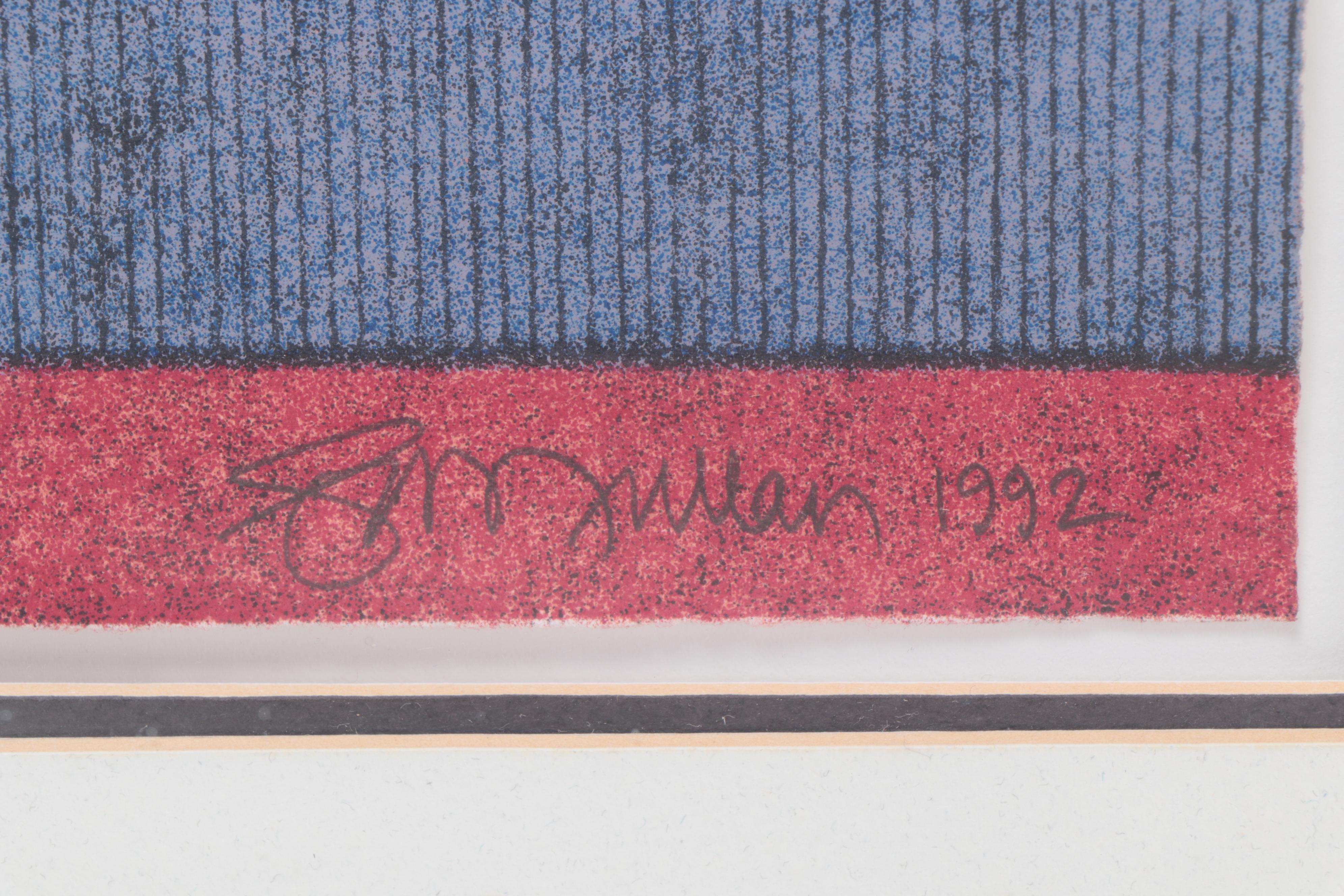 G.E. Mullan Serigraph "Mujer con Mariposa"