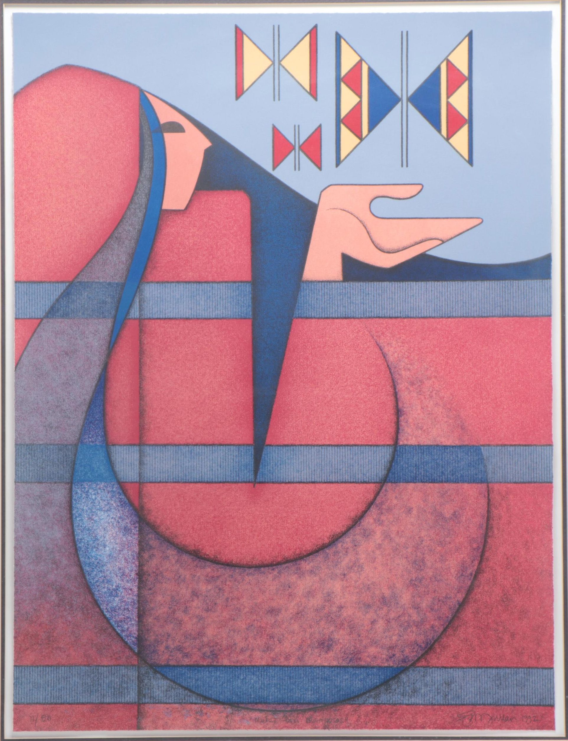 G.E. Mullan Serigraph "Mujer con Mariposa"
