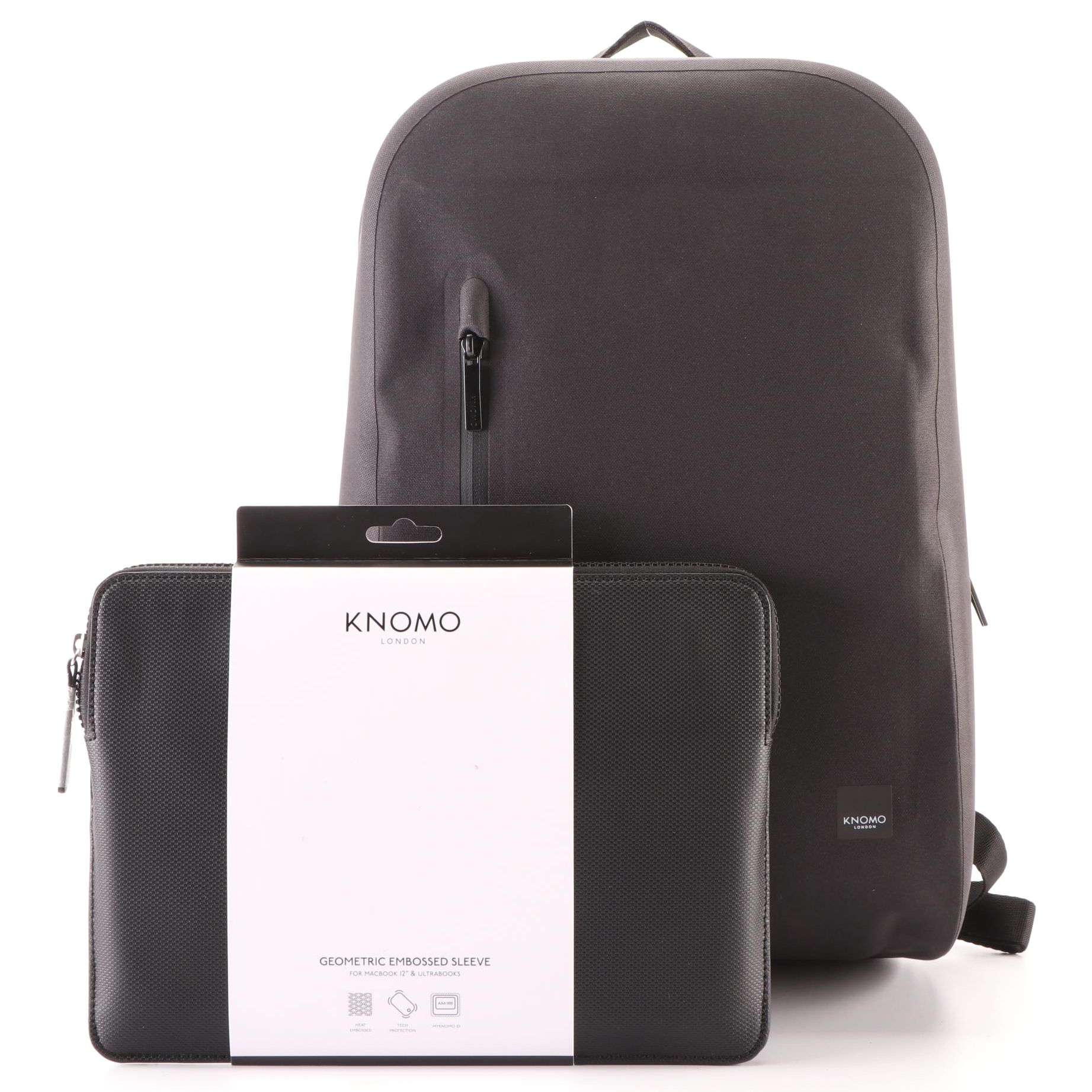 Knomo Harpsden Backpack and Embossed Tech Sleeve