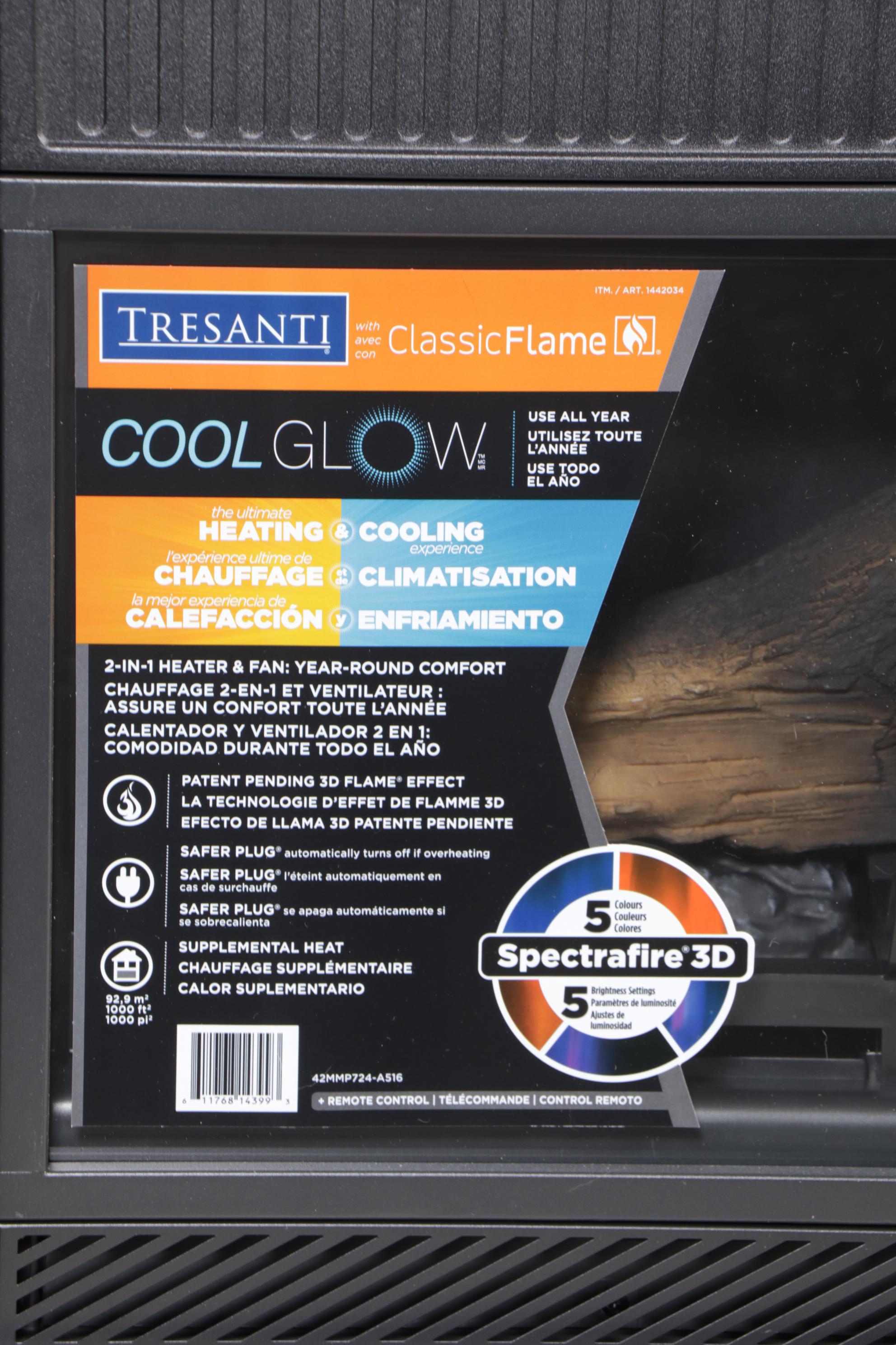 Tresanti TV Console with Cool Glow 2-in-1 Electric Fireplace and Fan