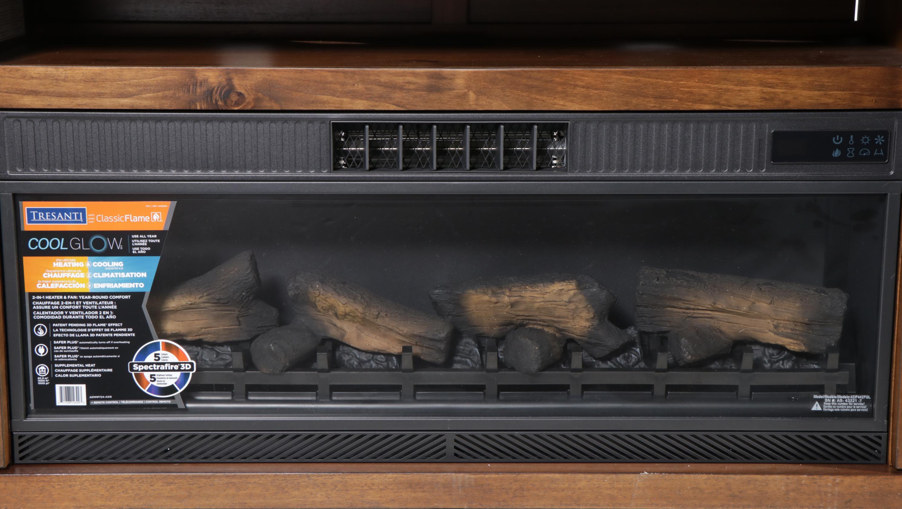 Tresanti TV Console with Cool Glow 2-in-1 Electric Fireplace and Fan